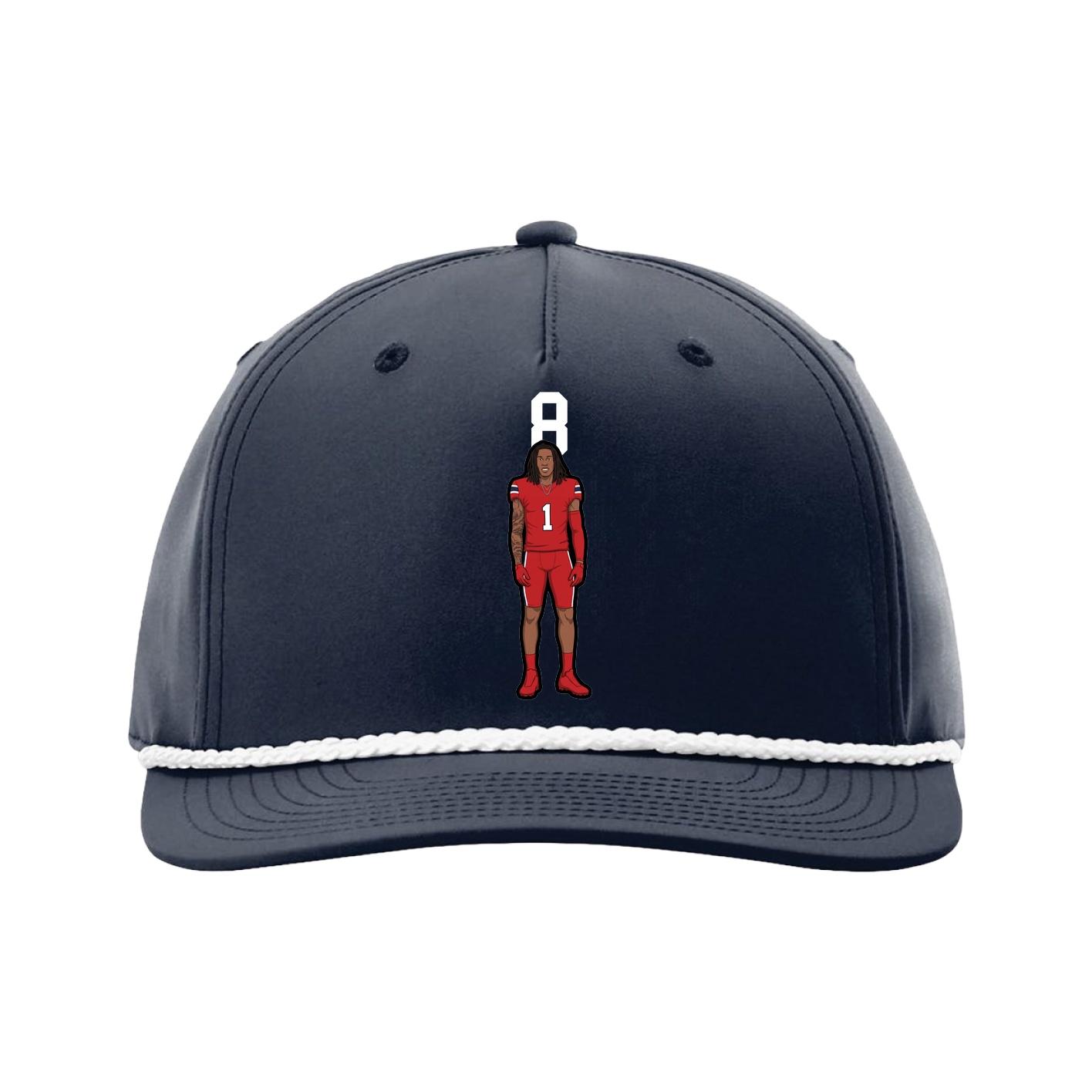 Five-Panel Classic Rope Cap — Number Top in Navy