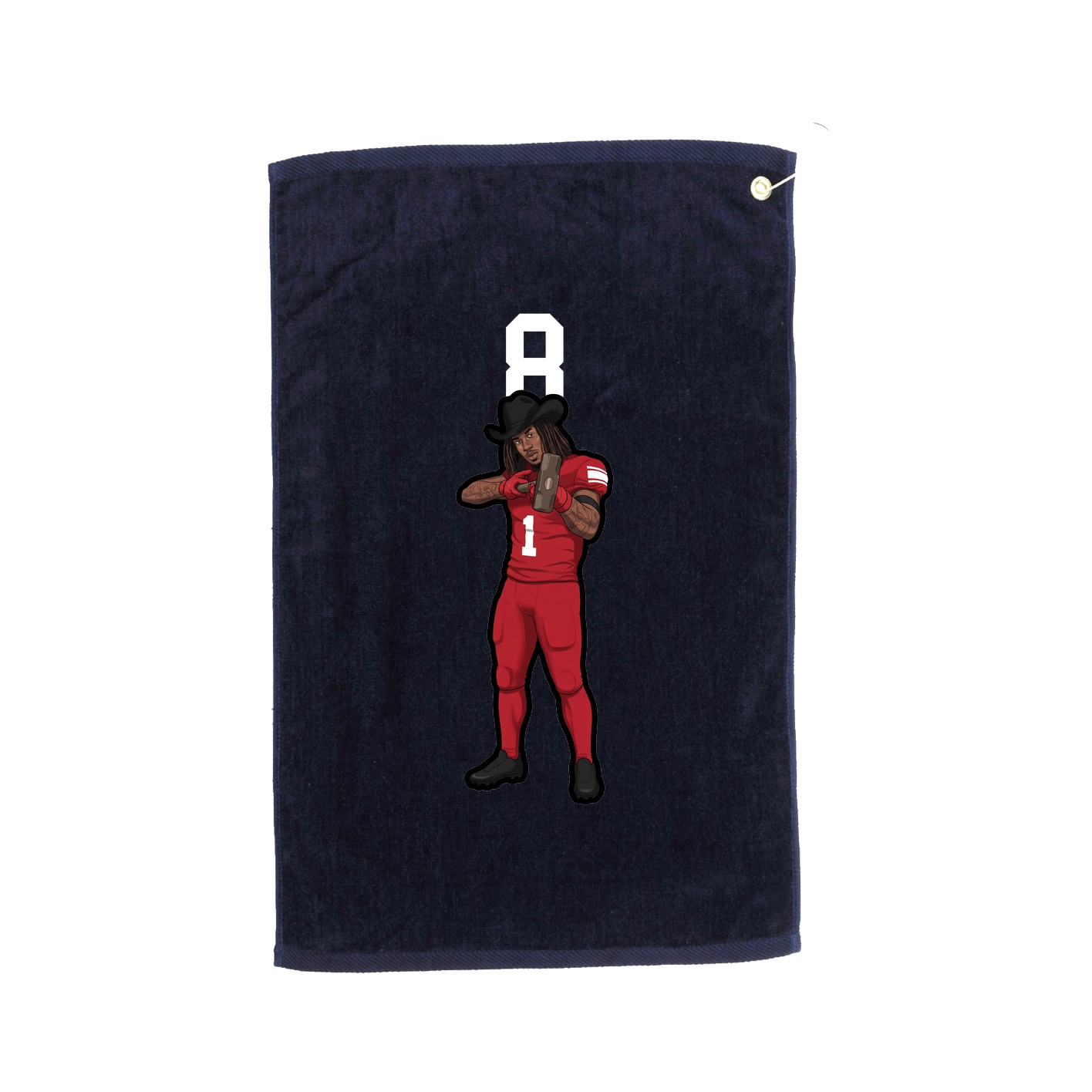 Golf Towel — Number Top in Navy