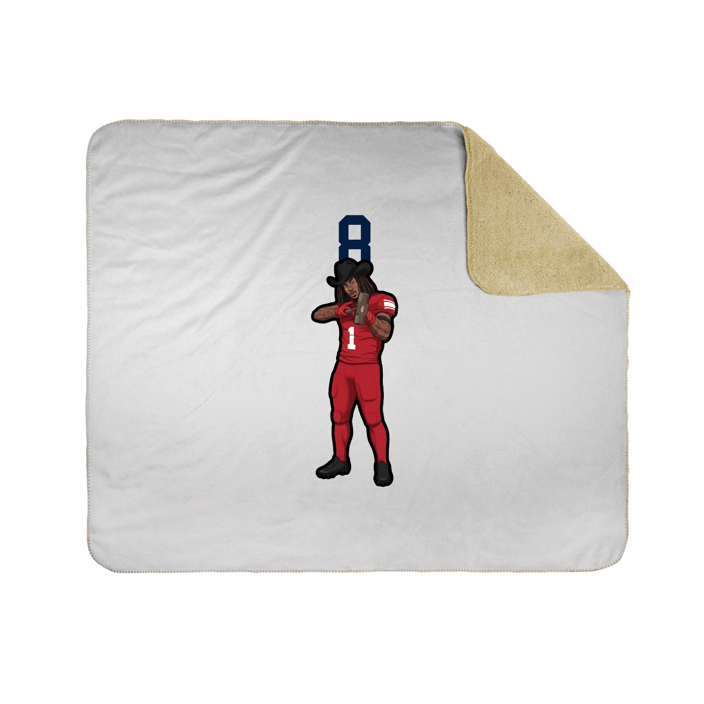 Throw Blanket — Number Top in White