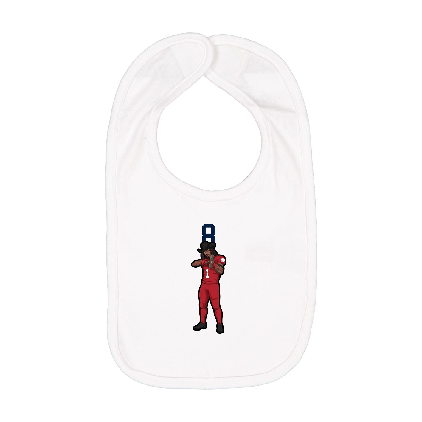 Infant Bib — Number Top in White