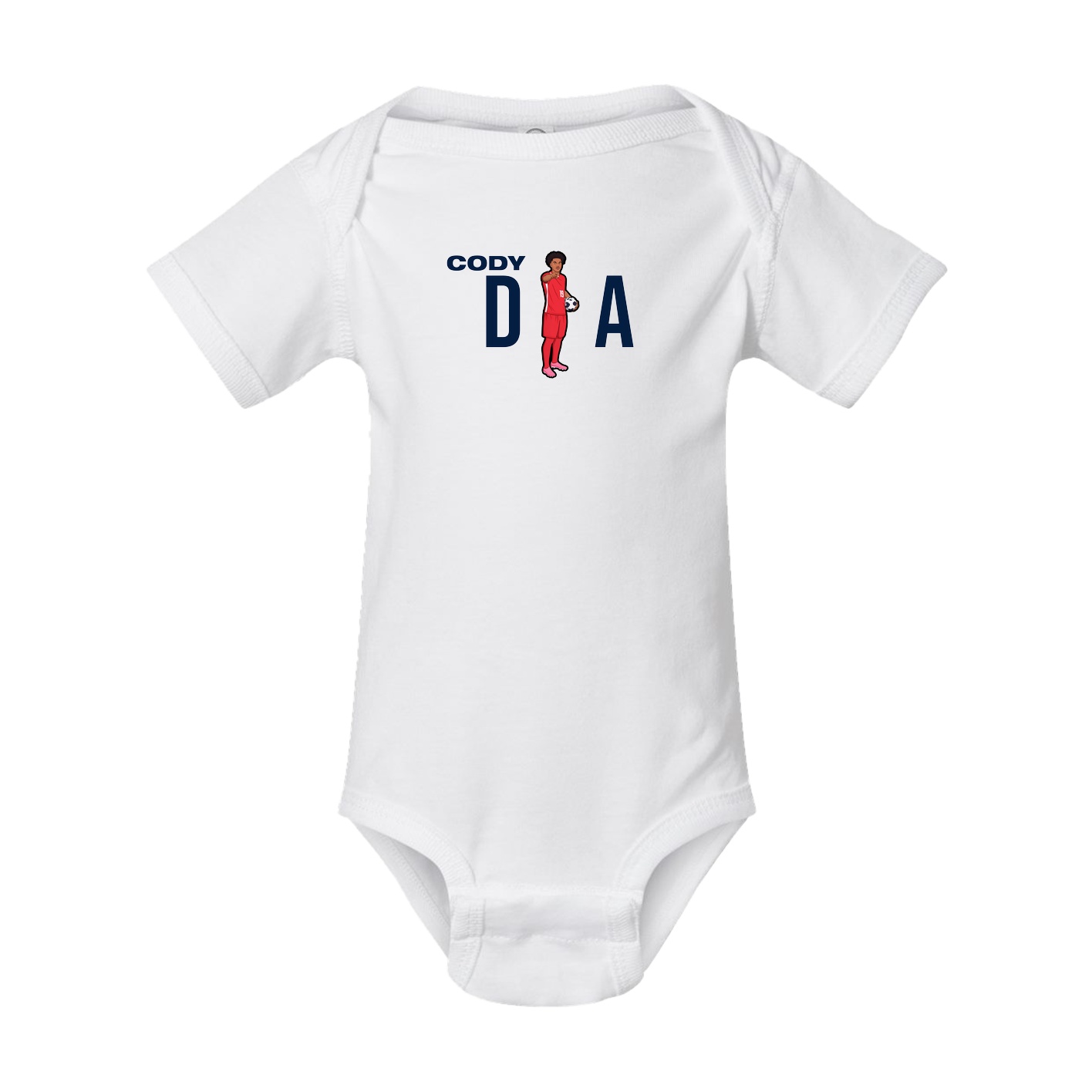 Baby Onesie — Player Name in White