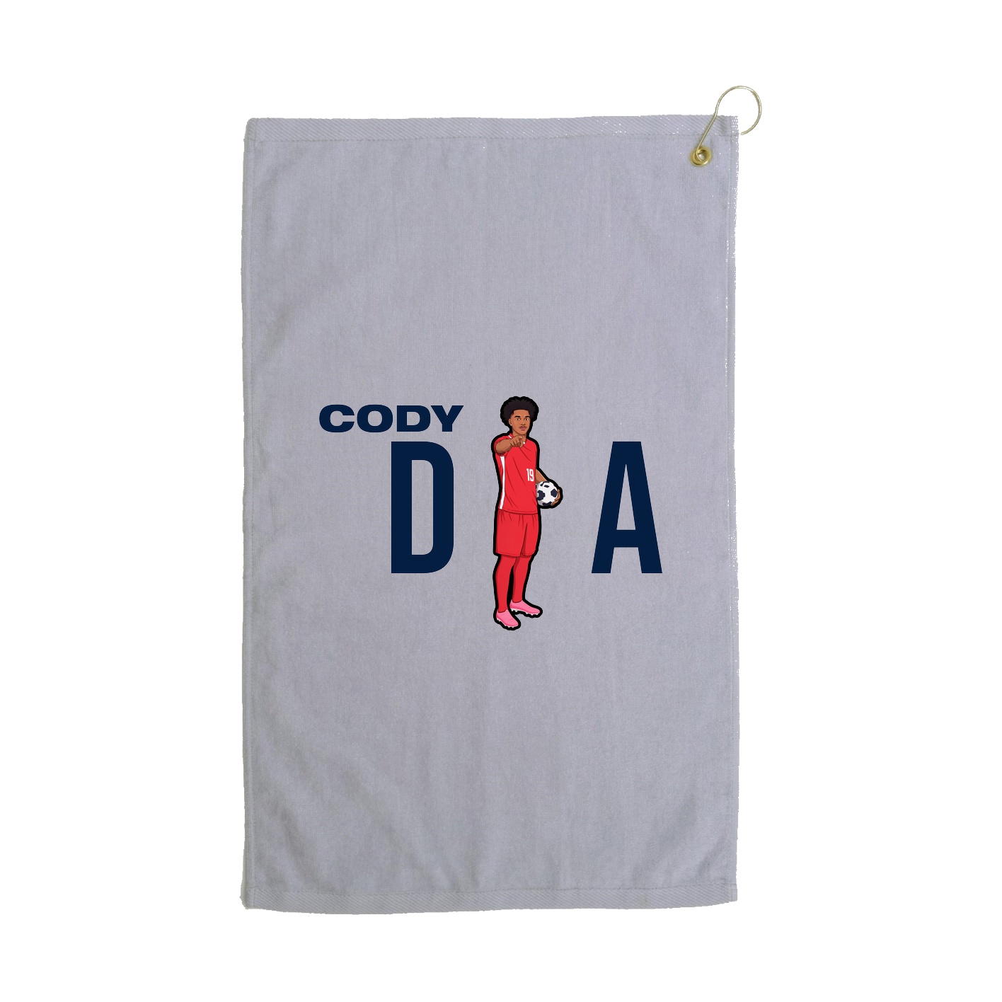 Golf Towel — Player Name in Grey