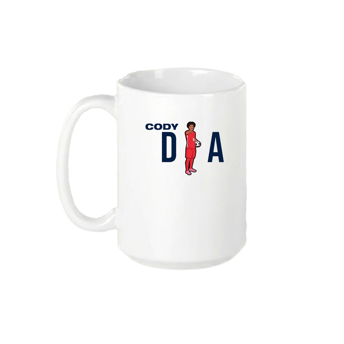 15oz Coffee Mug — Player Name in White