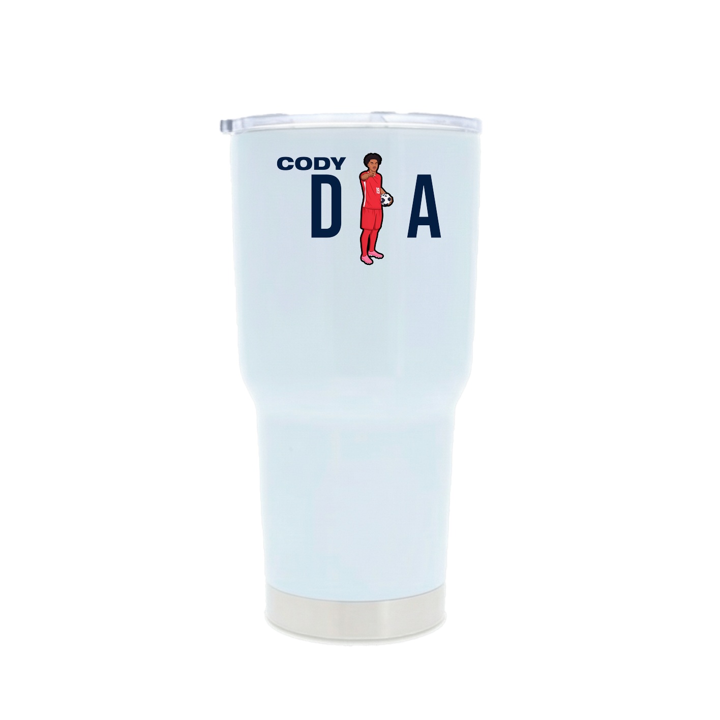 30oz Stainless Steel Tumbler — Player Name in White