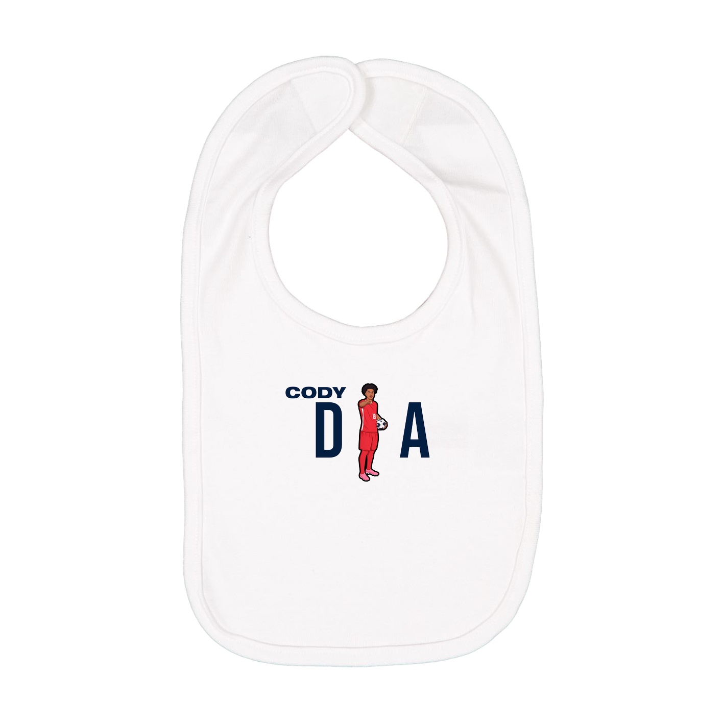 Infant Bib — Player Name in White