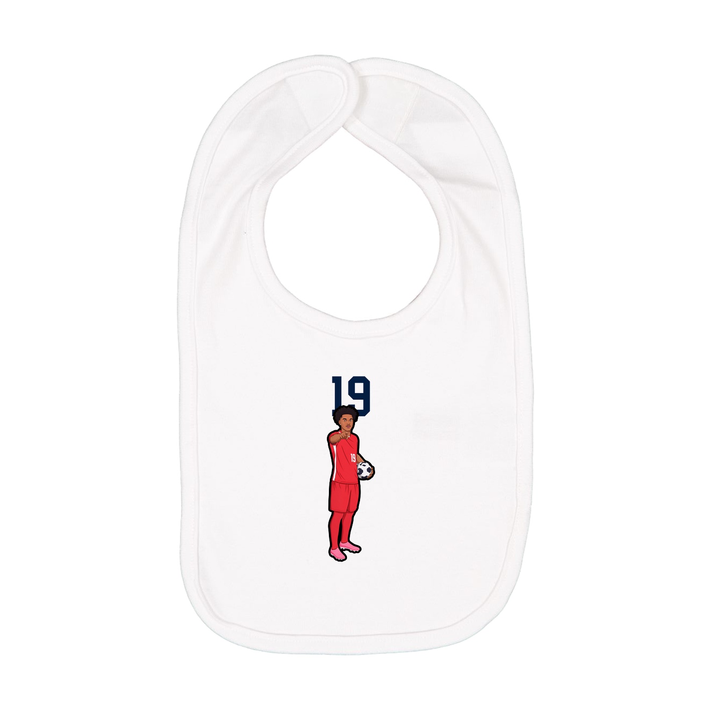 Infant Bib — Number Top in White