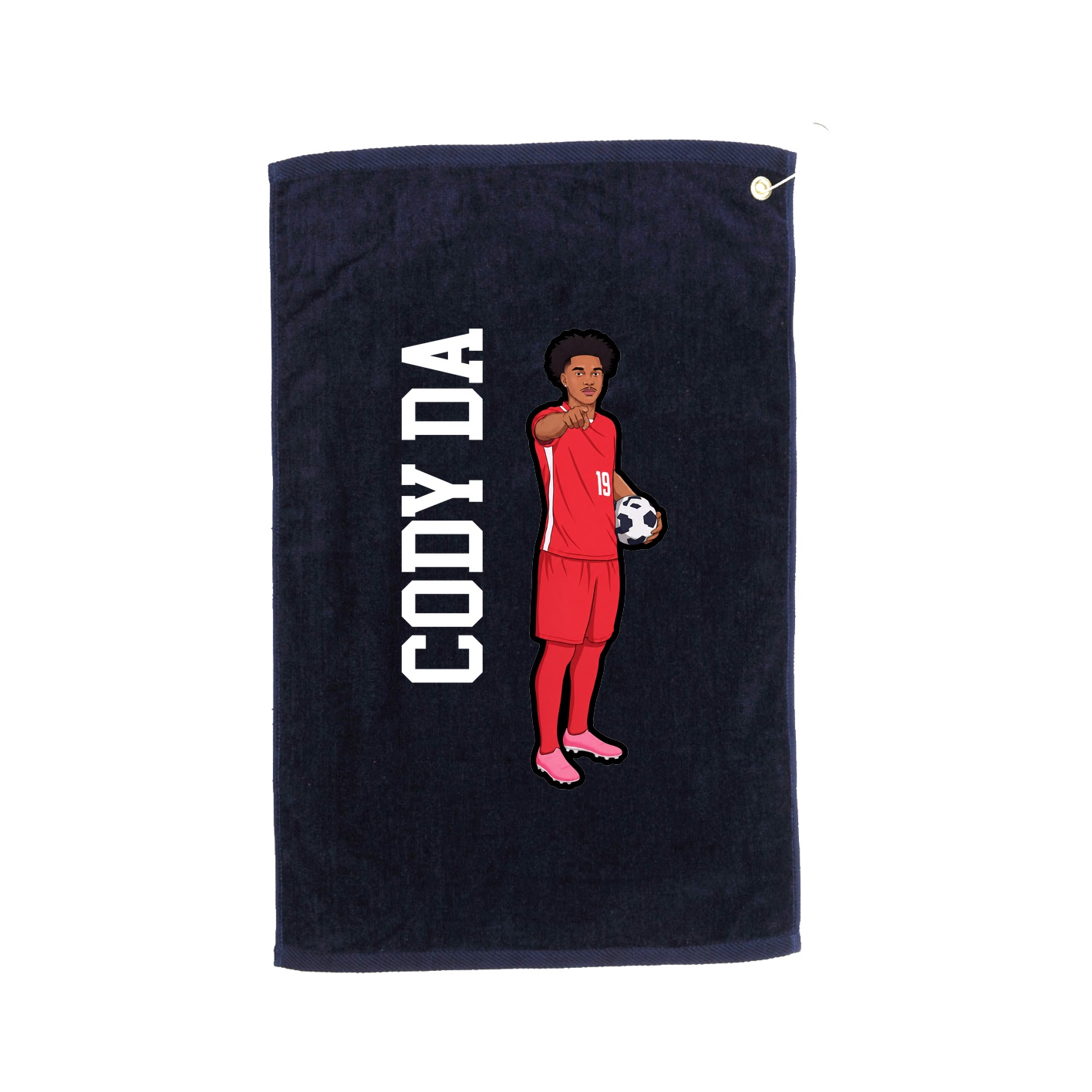 Golf Towel — Name Vertical in Navy