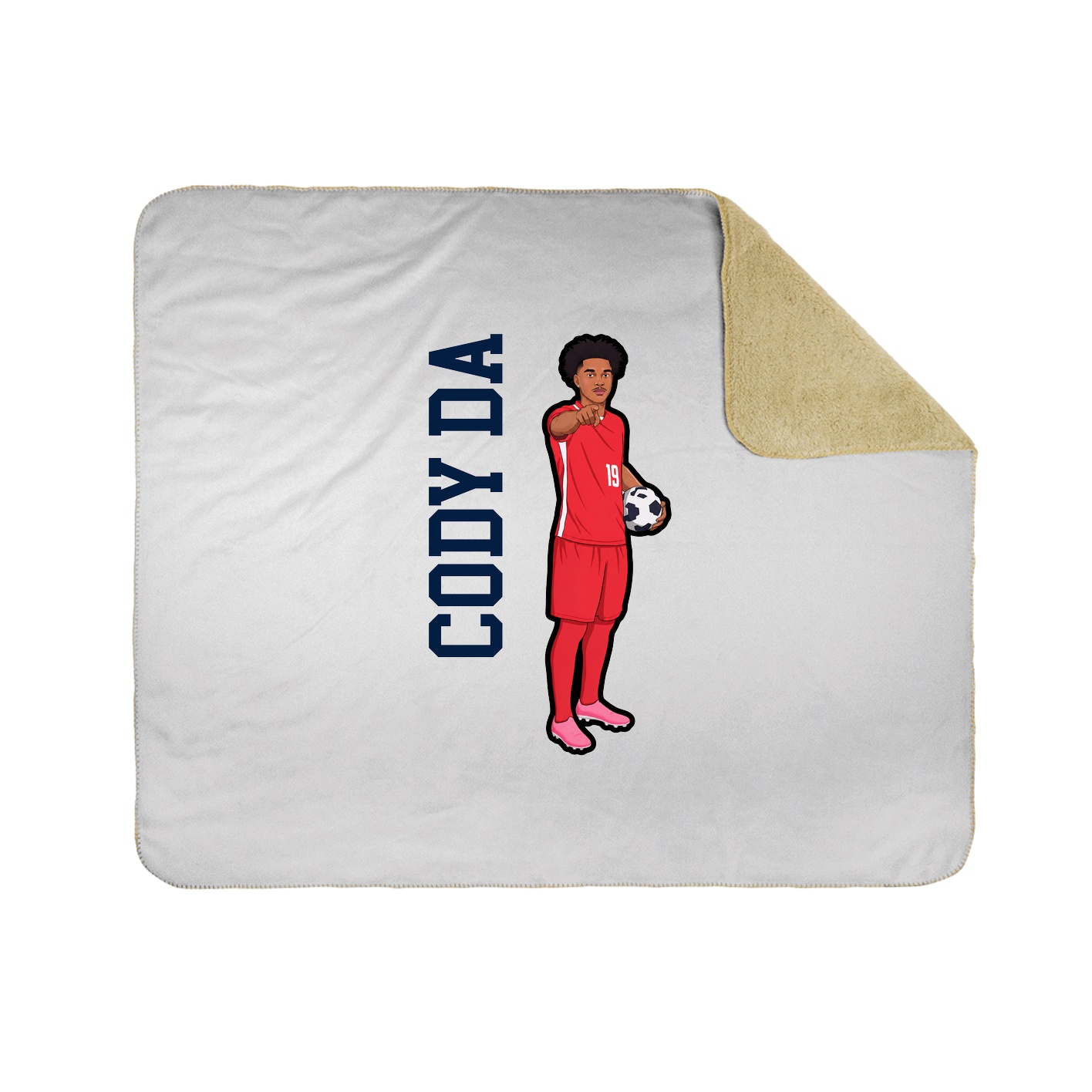 Throw Blanket — Name Vertical in White