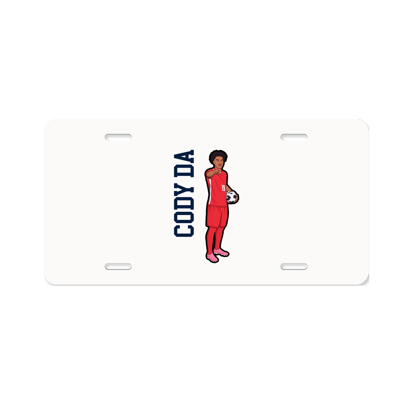 License Plate — Name Vertical in Classic