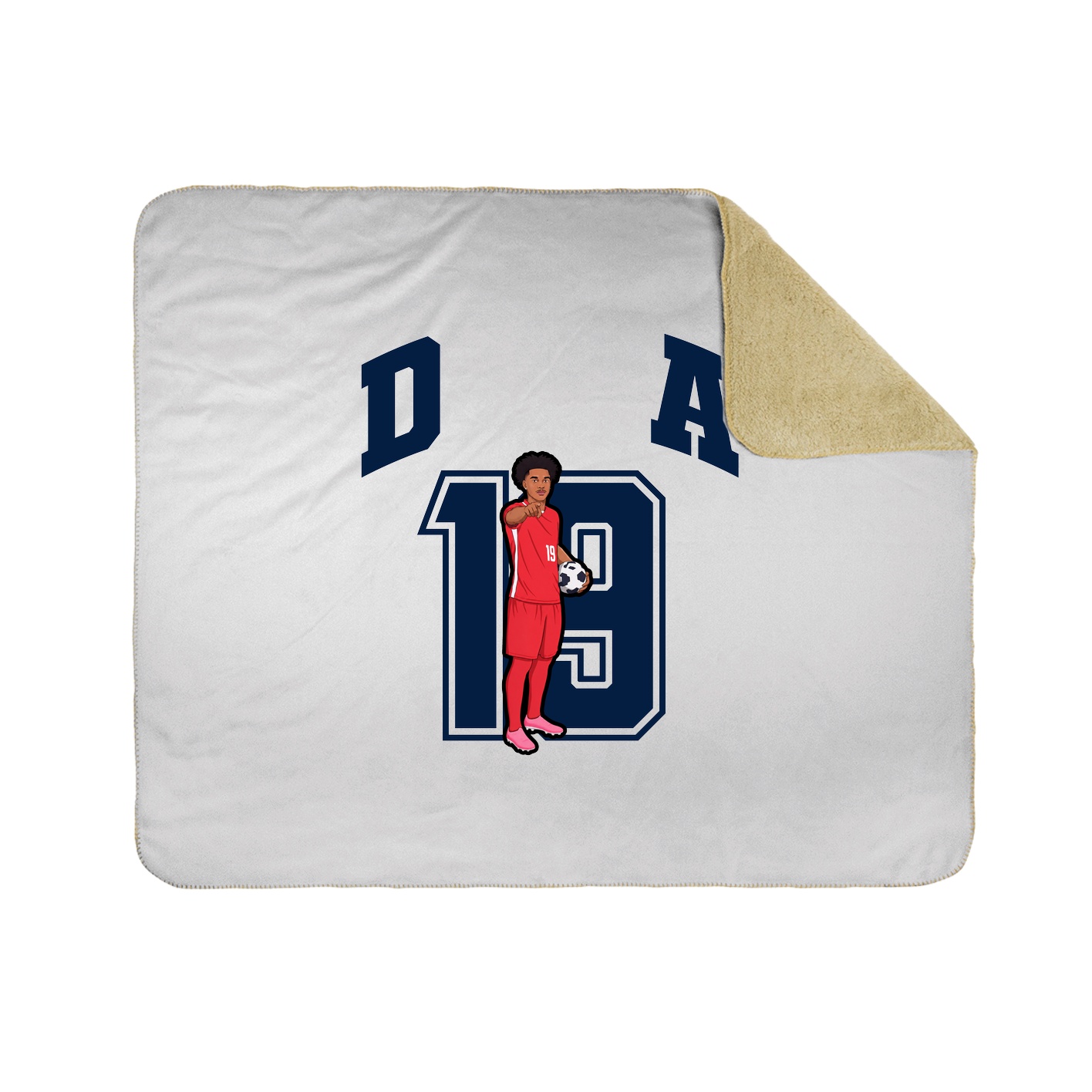 Throw Blanket — Number in White