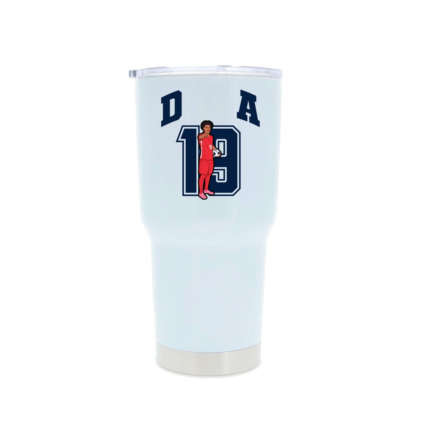 30oz Stainless Steel Tumbler — Number in White