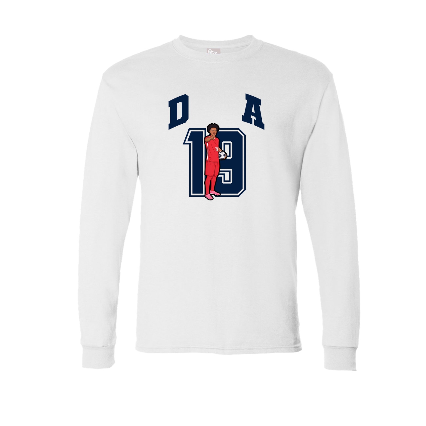 Long Sleeve Tee — Number in White