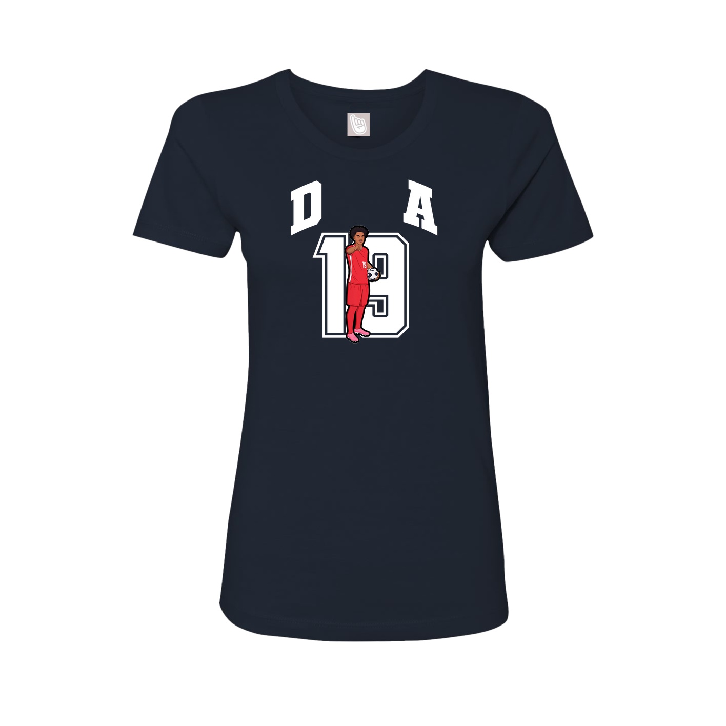 Fitted Women's Tee — Number in Navy