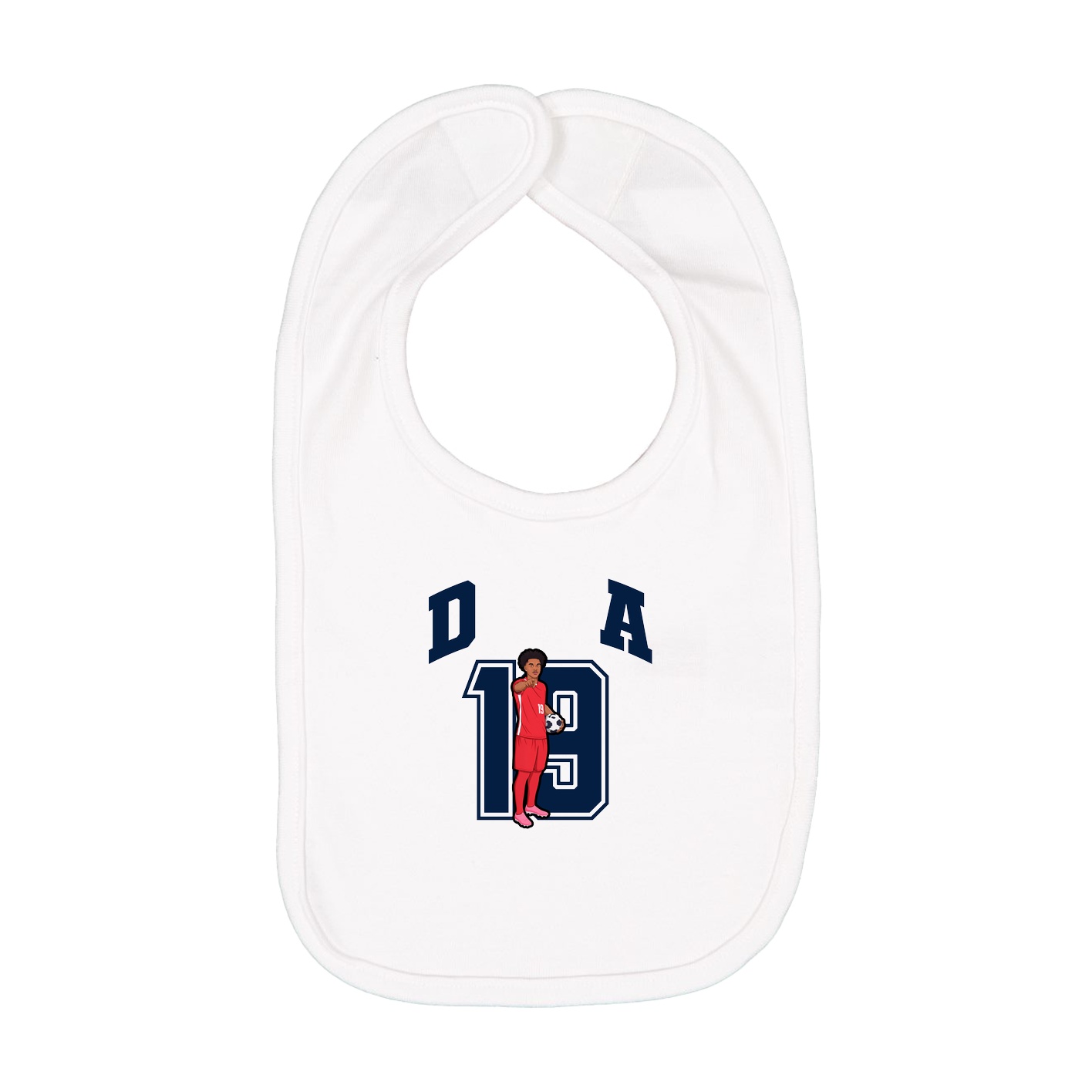 Infant Bib — Number in White
