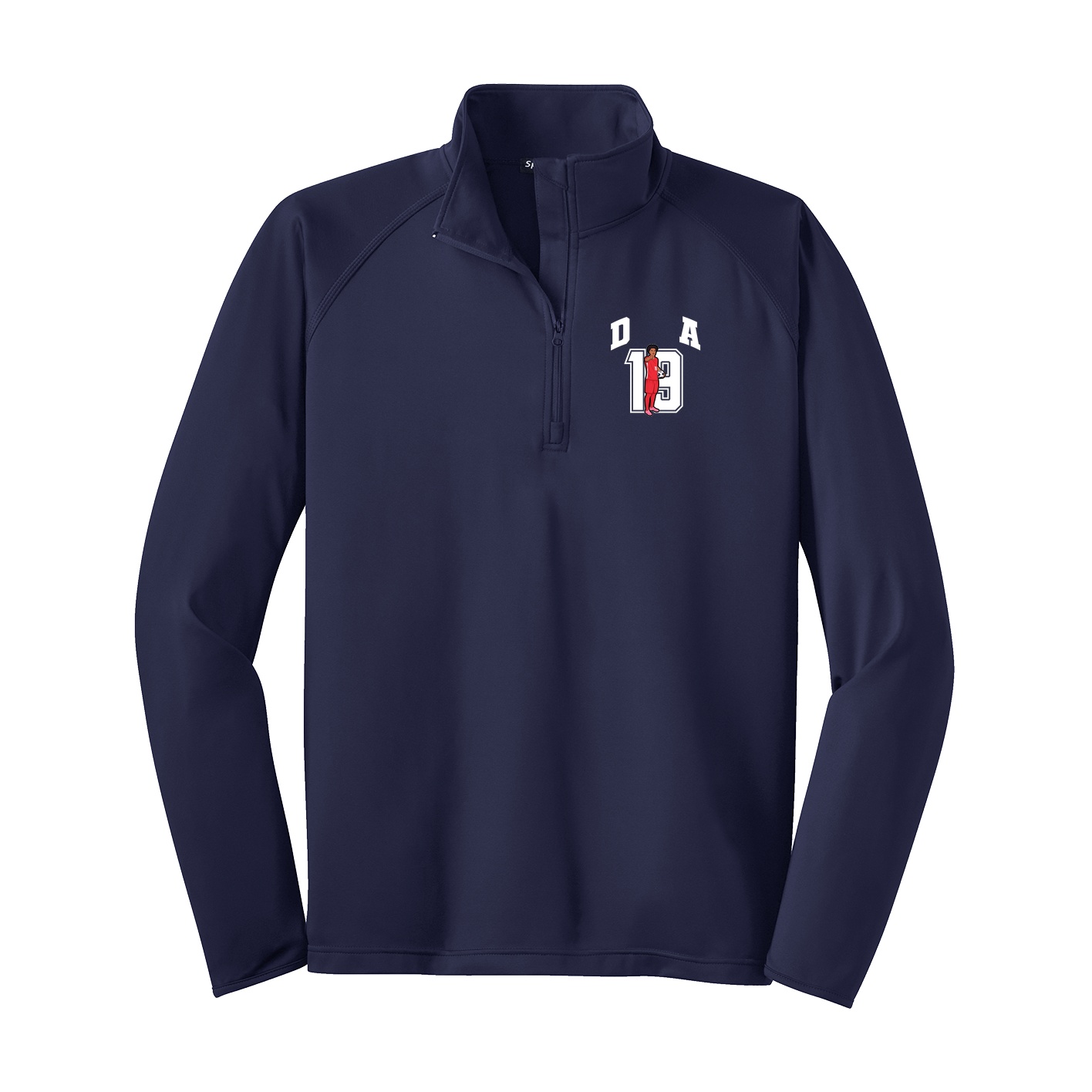 Q-Zip Pullover — Number in Navy