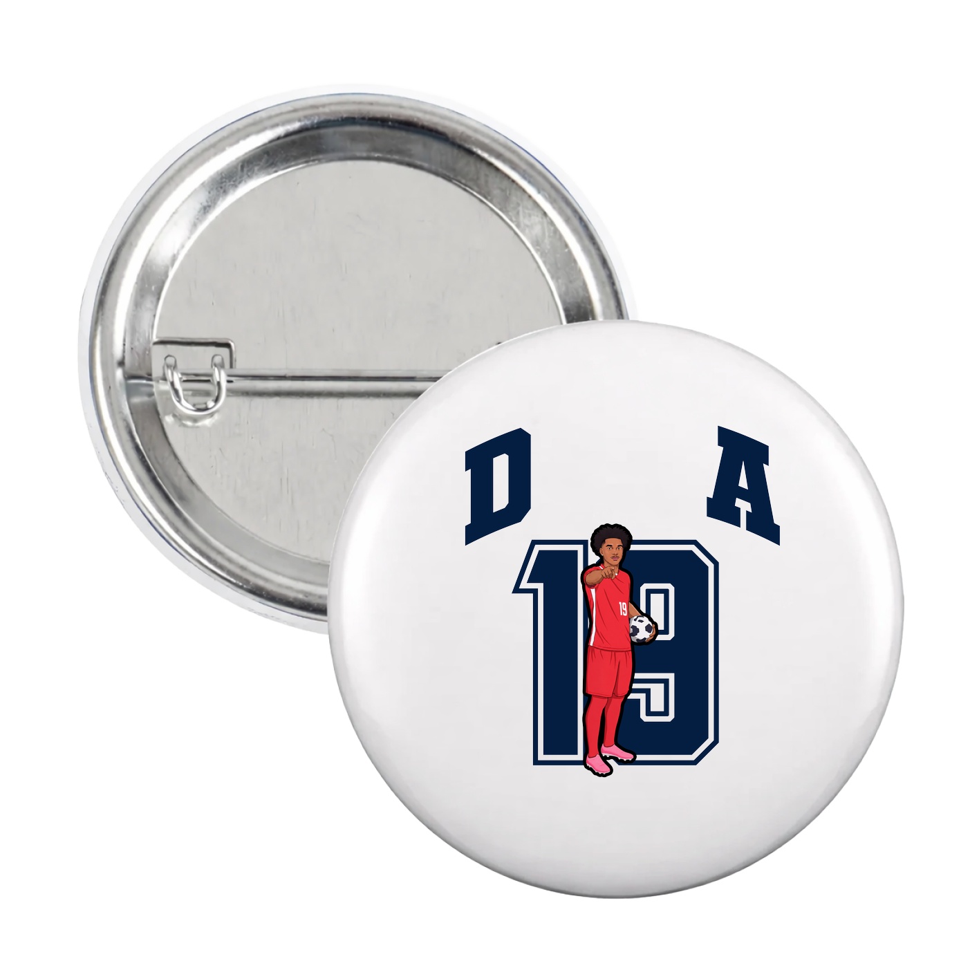 Game Day Button — Number in White