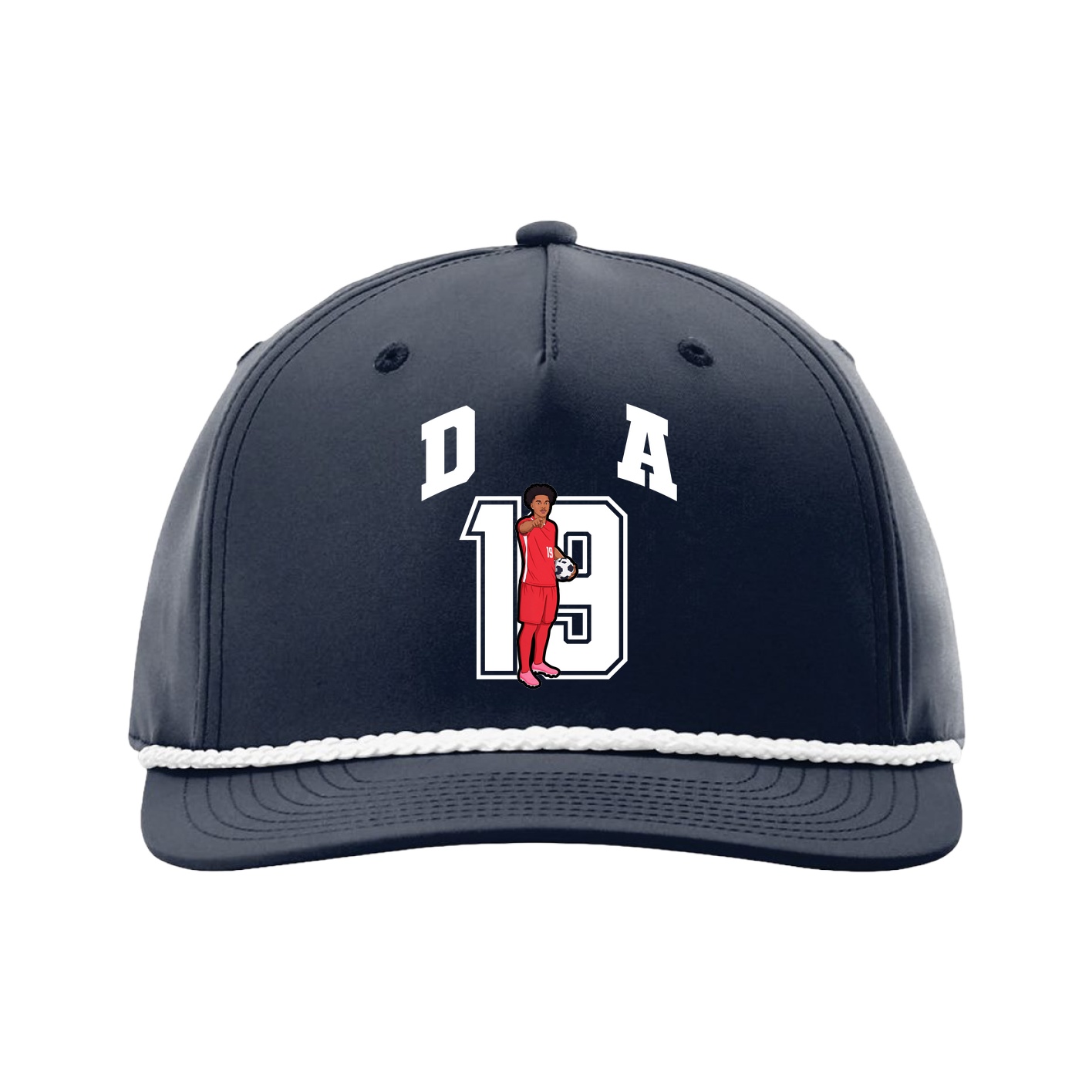 Five-Panel Classic Rope Cap — Number in Navy