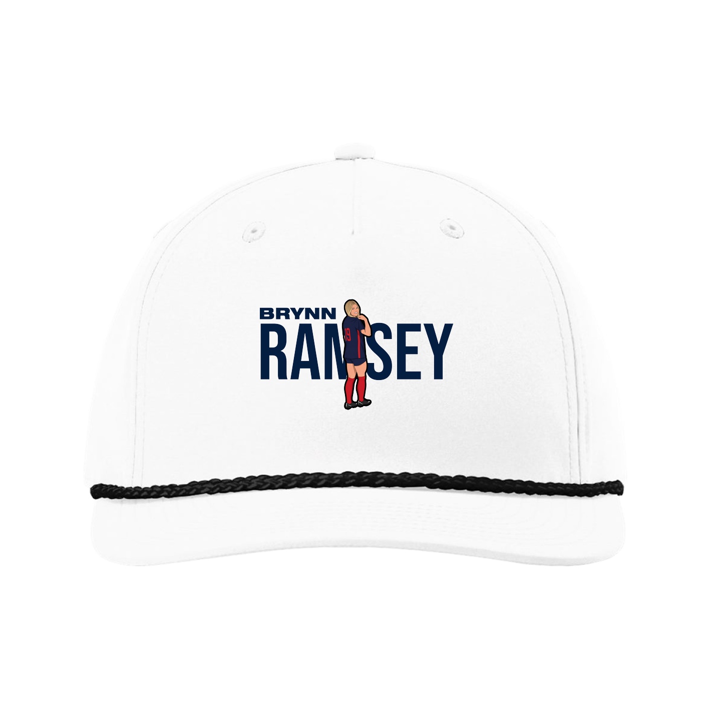Five-Panel Classic Rope Cap — Player Name in White