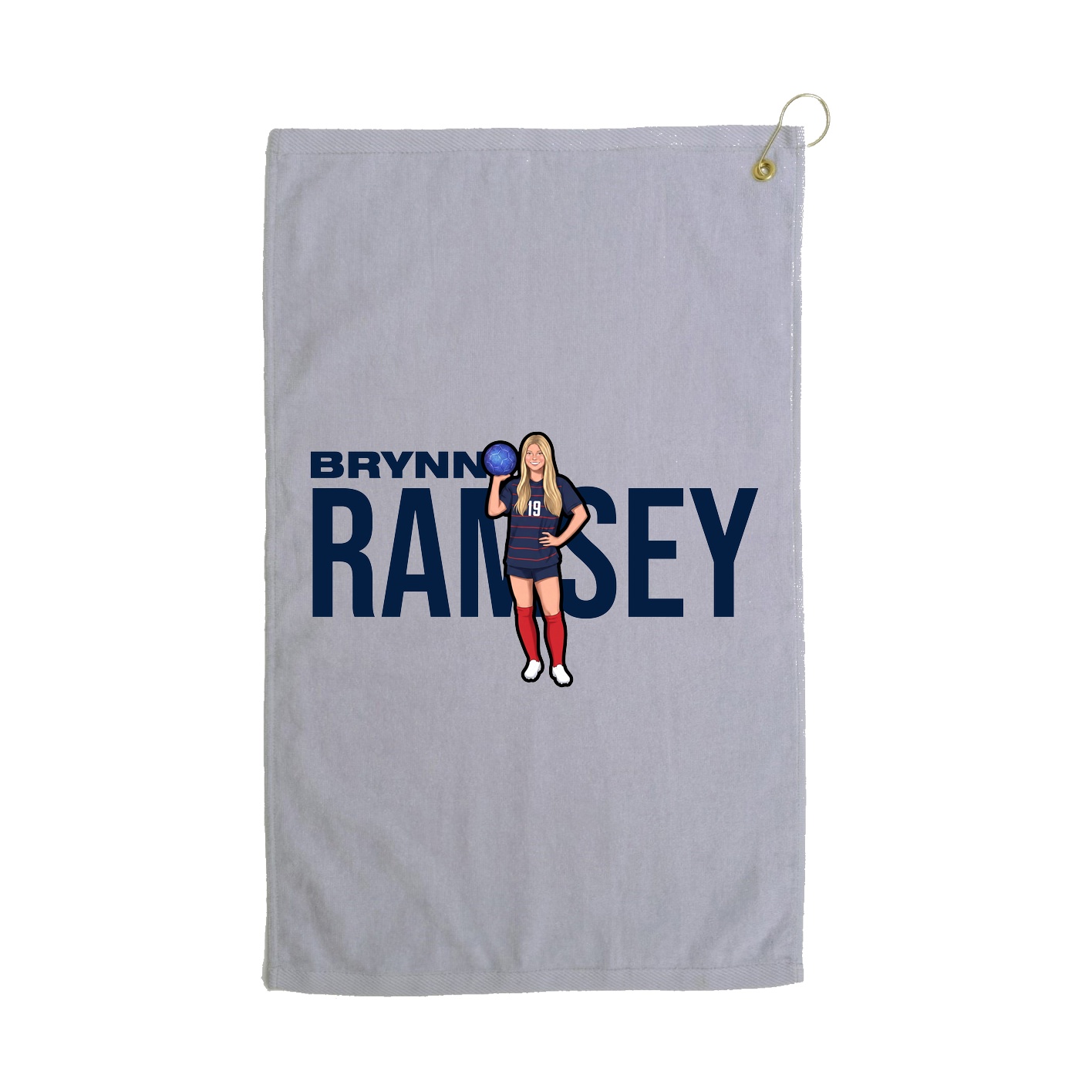 Golf Towel — Player Name in Grey