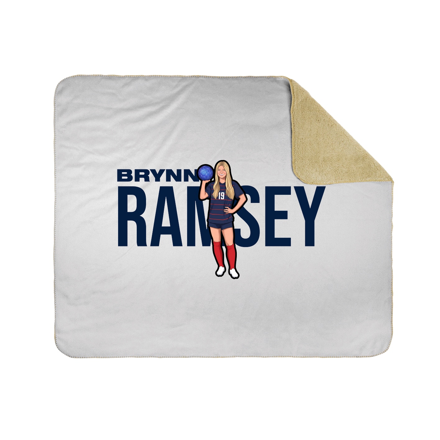 Throw Blanket — Player Name in White