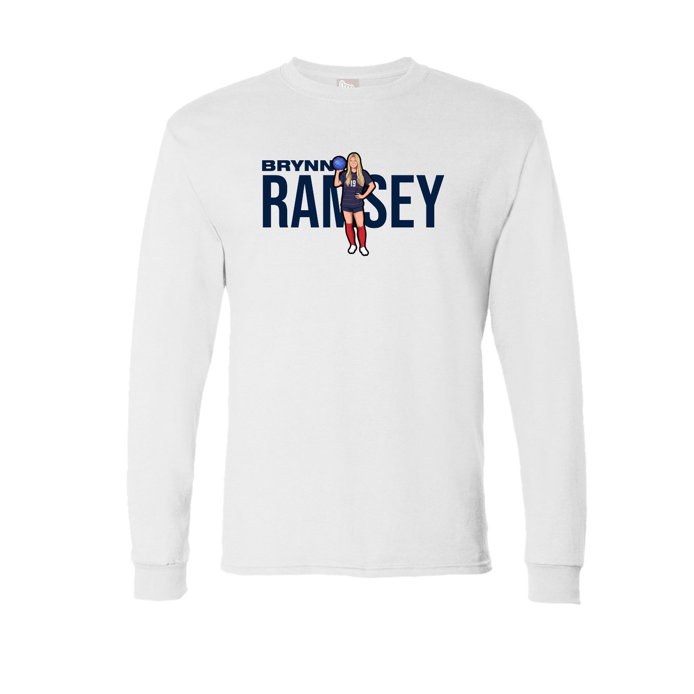 Long Sleeve Tee — Player Name in White