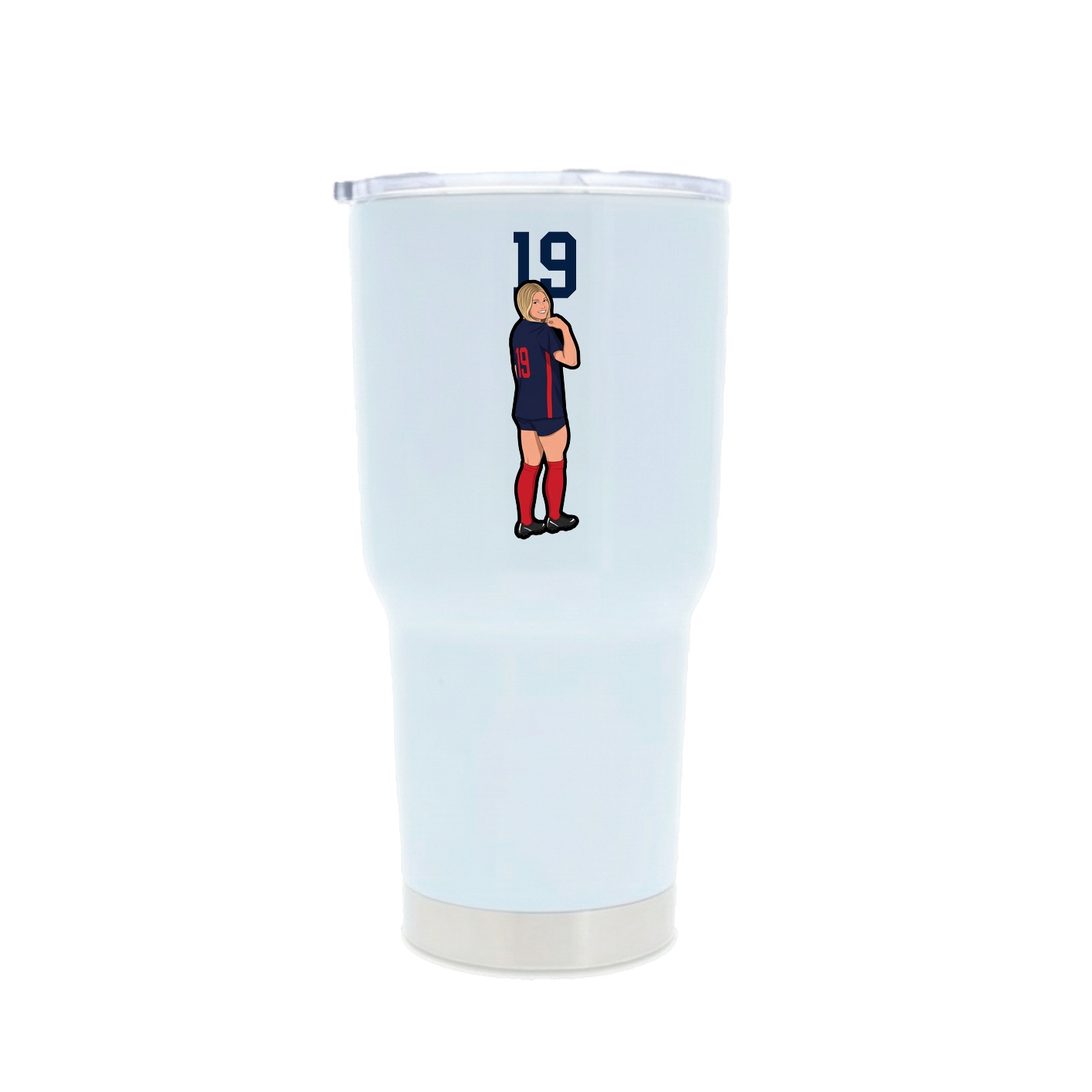 30oz Stainless Steel Tumbler — Number Top in White