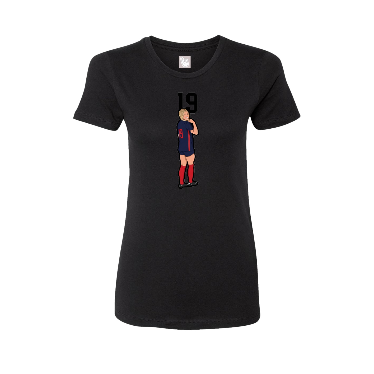 Fitted Women's Tee — Number Top in Black