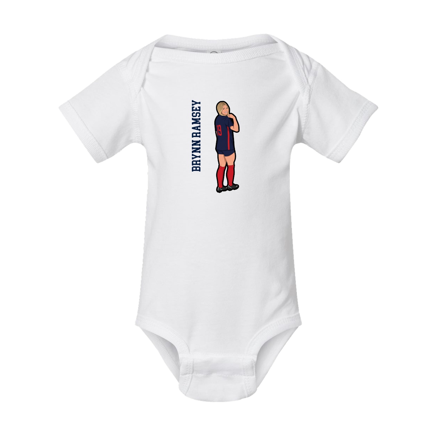 Baby Onesie — Name Vertical in White