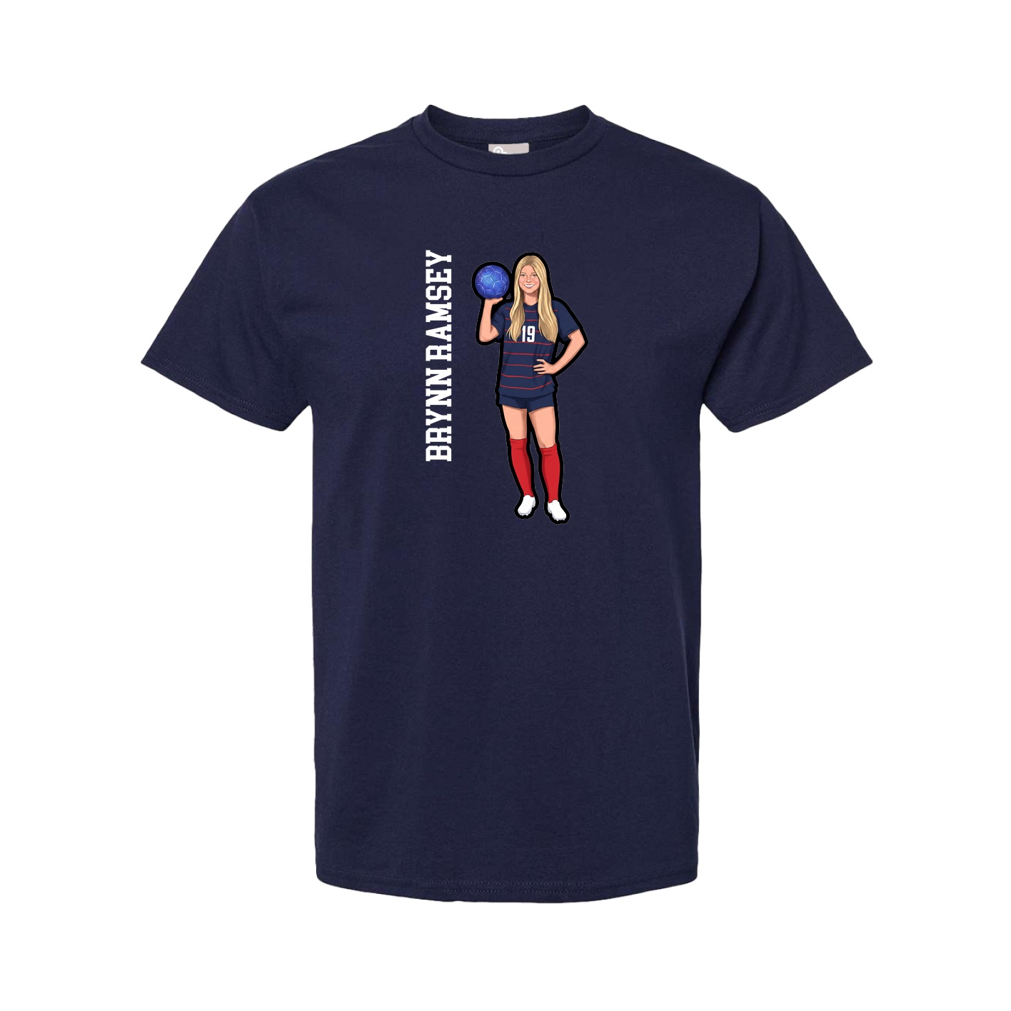 Youth Tee — Name Vertical in Navy