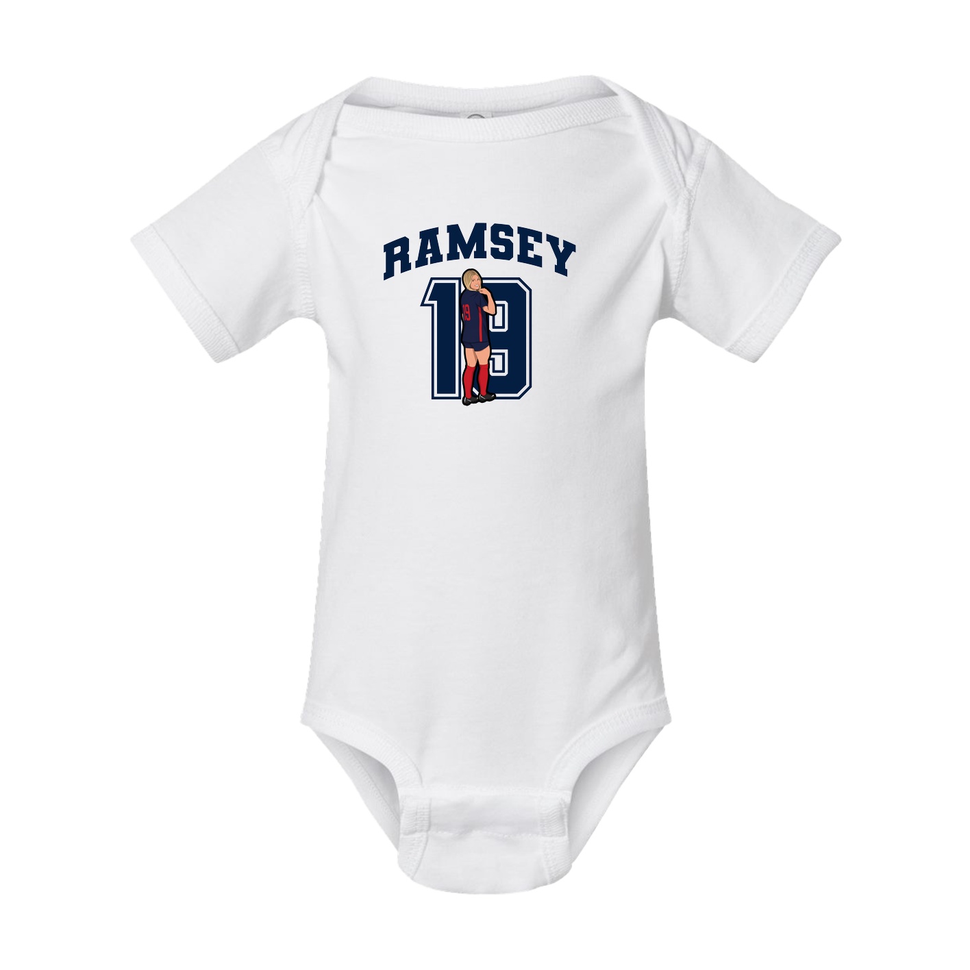 Baby Onesie — Number in White