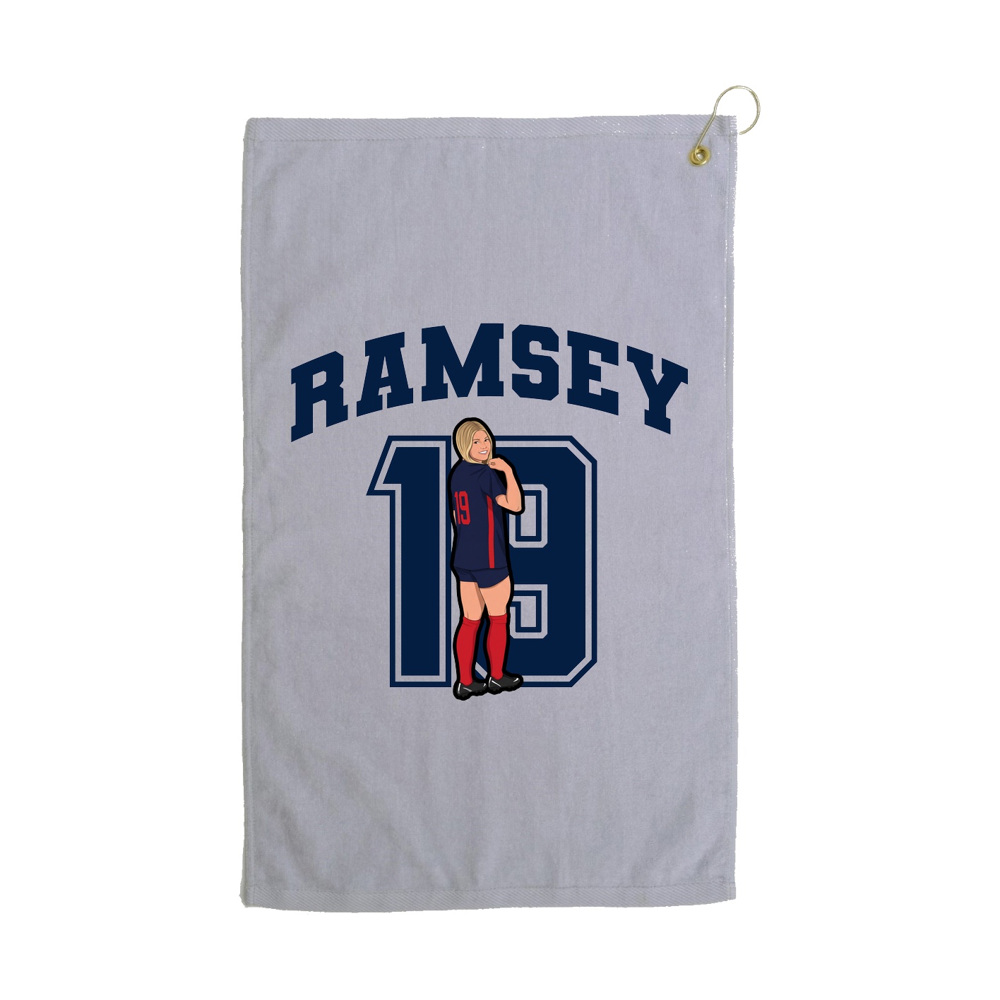 Golf Towel — Number in Grey