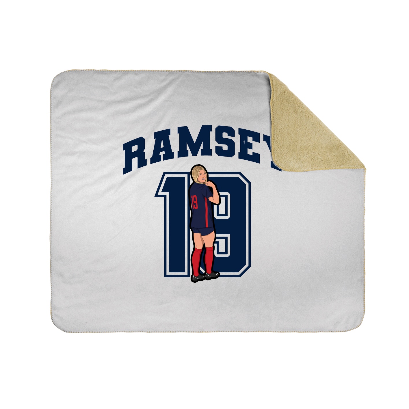 Throw Blanket — Number in White