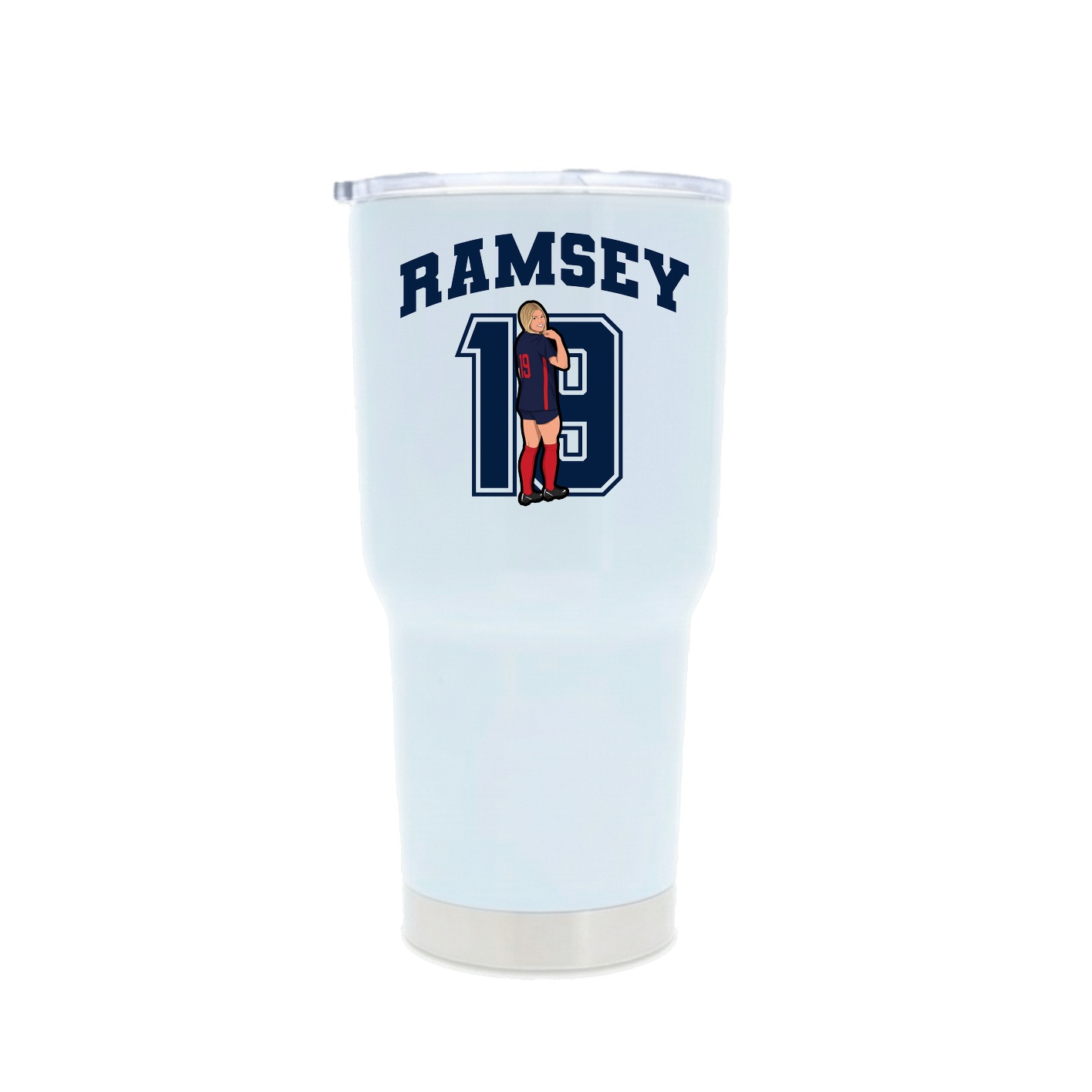 30oz Stainless Steel Tumbler — Number in White