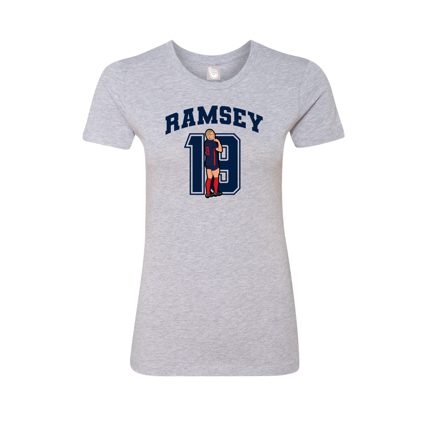 Fitted Women's Tee — Number in Grey