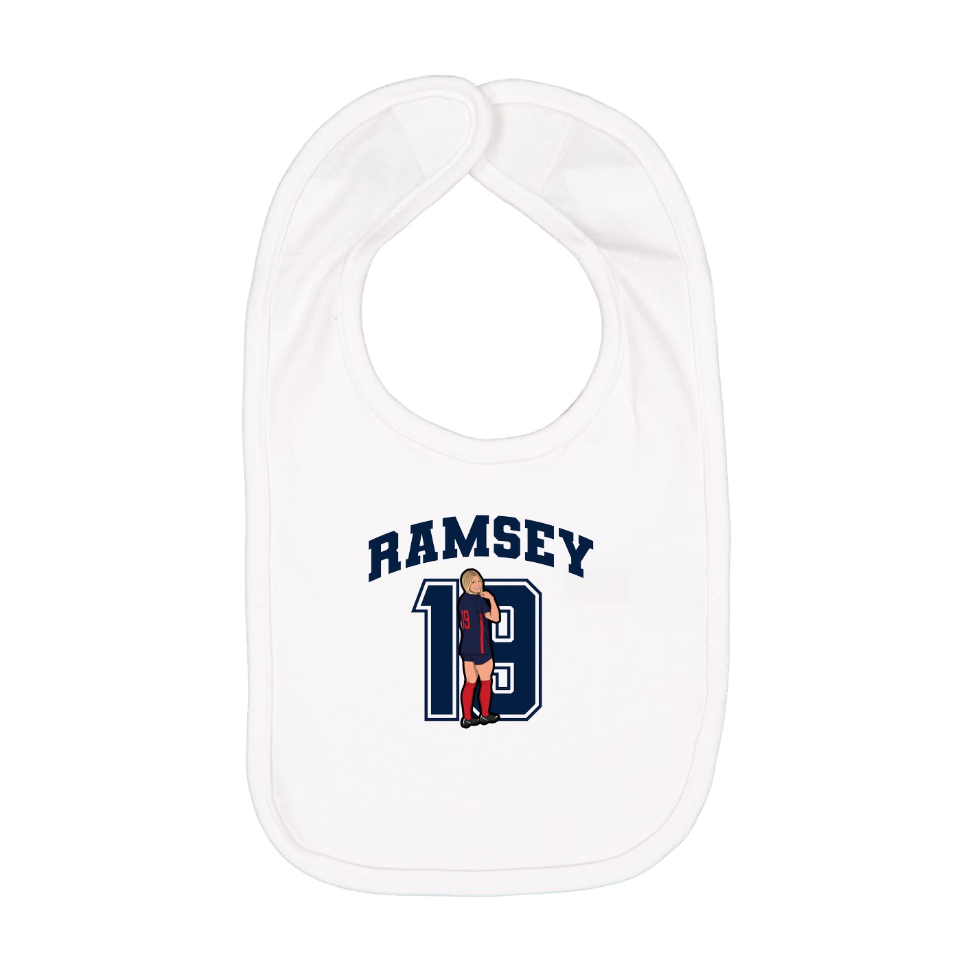 Infant Bib — Number in White