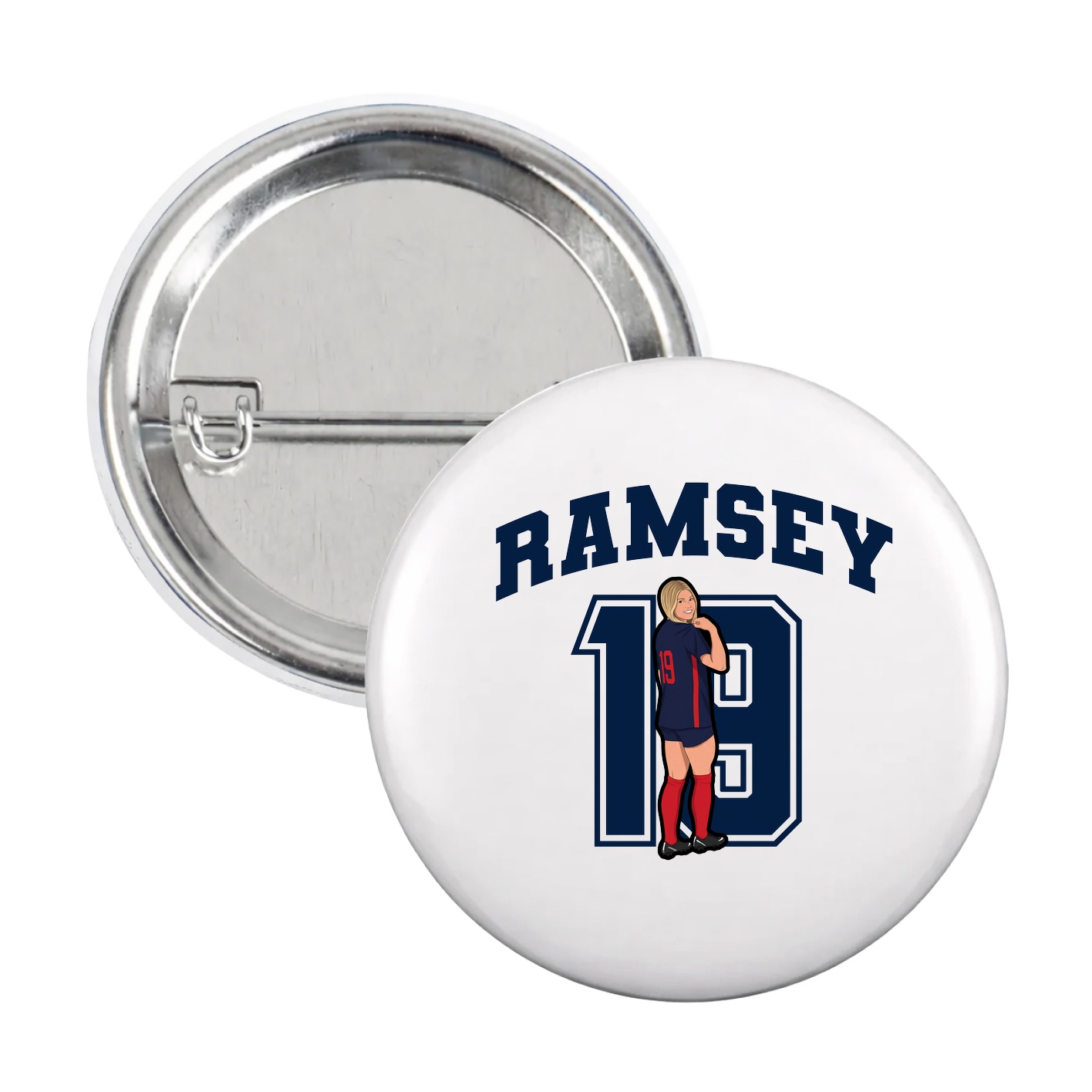 Game Day Button — Number in White