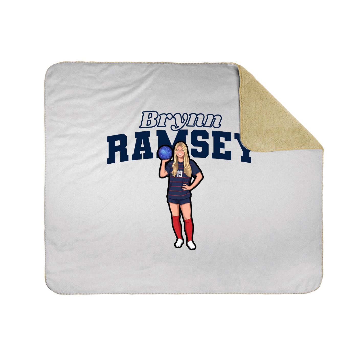 Throw Blanket — Name Arch in White