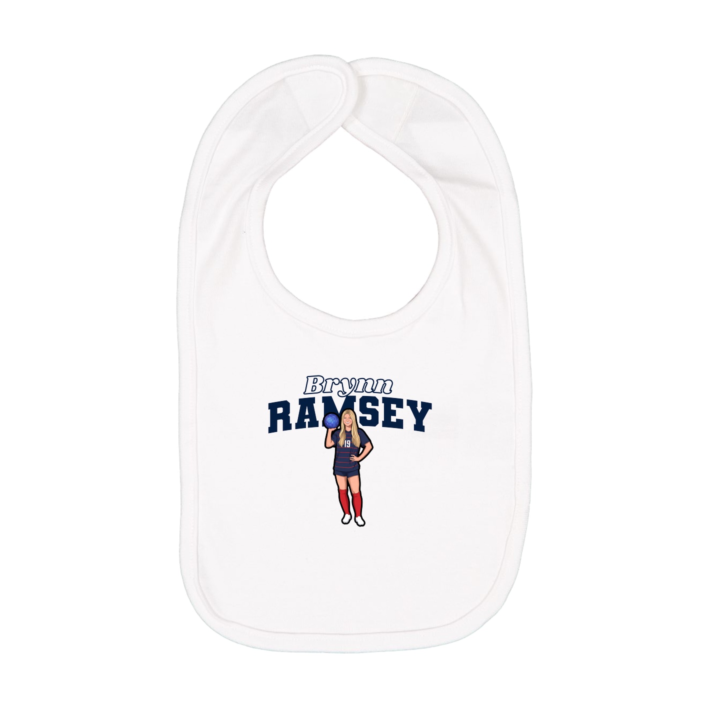 Infant Bib — Name Arch in White