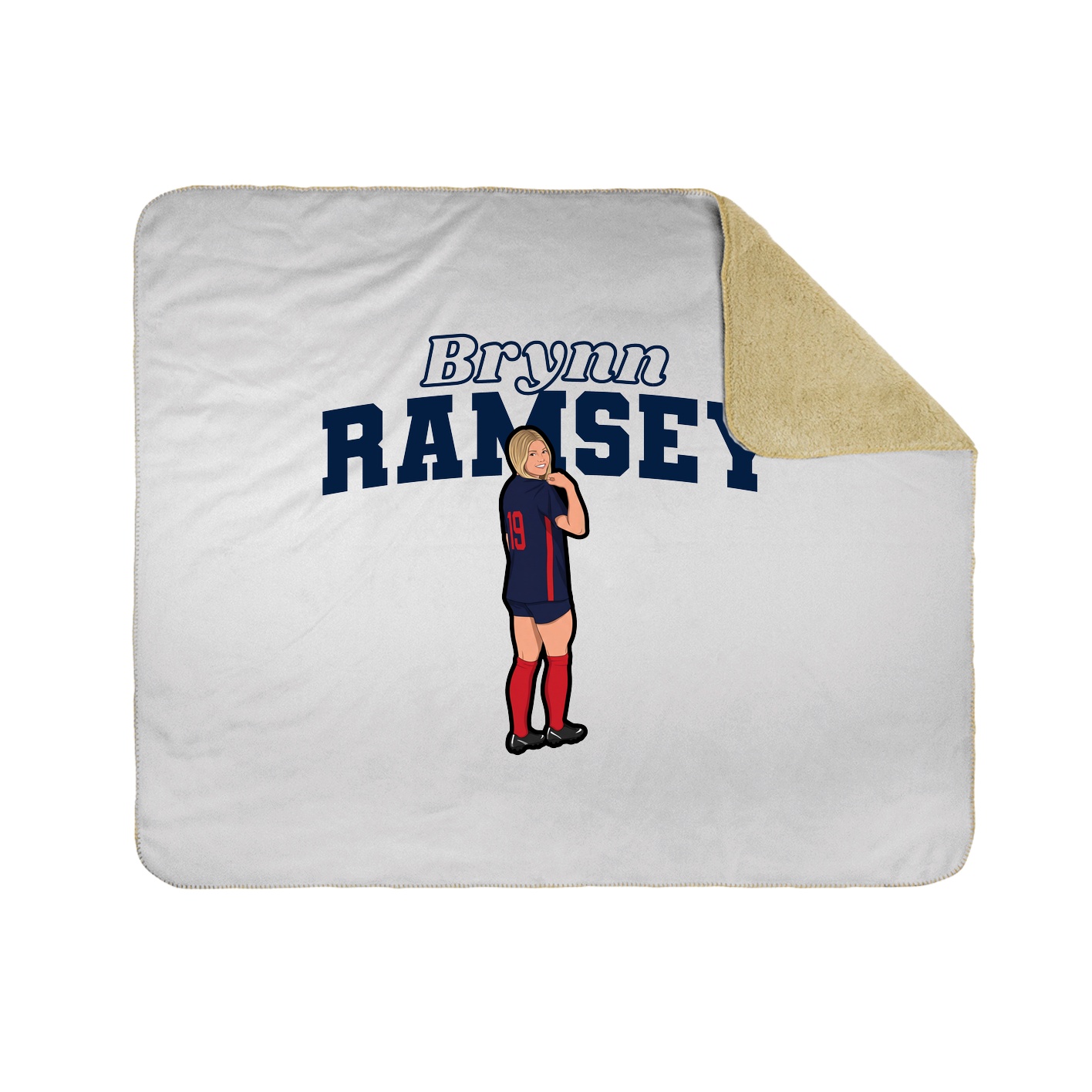 Throw Blanket — Name Arch in White