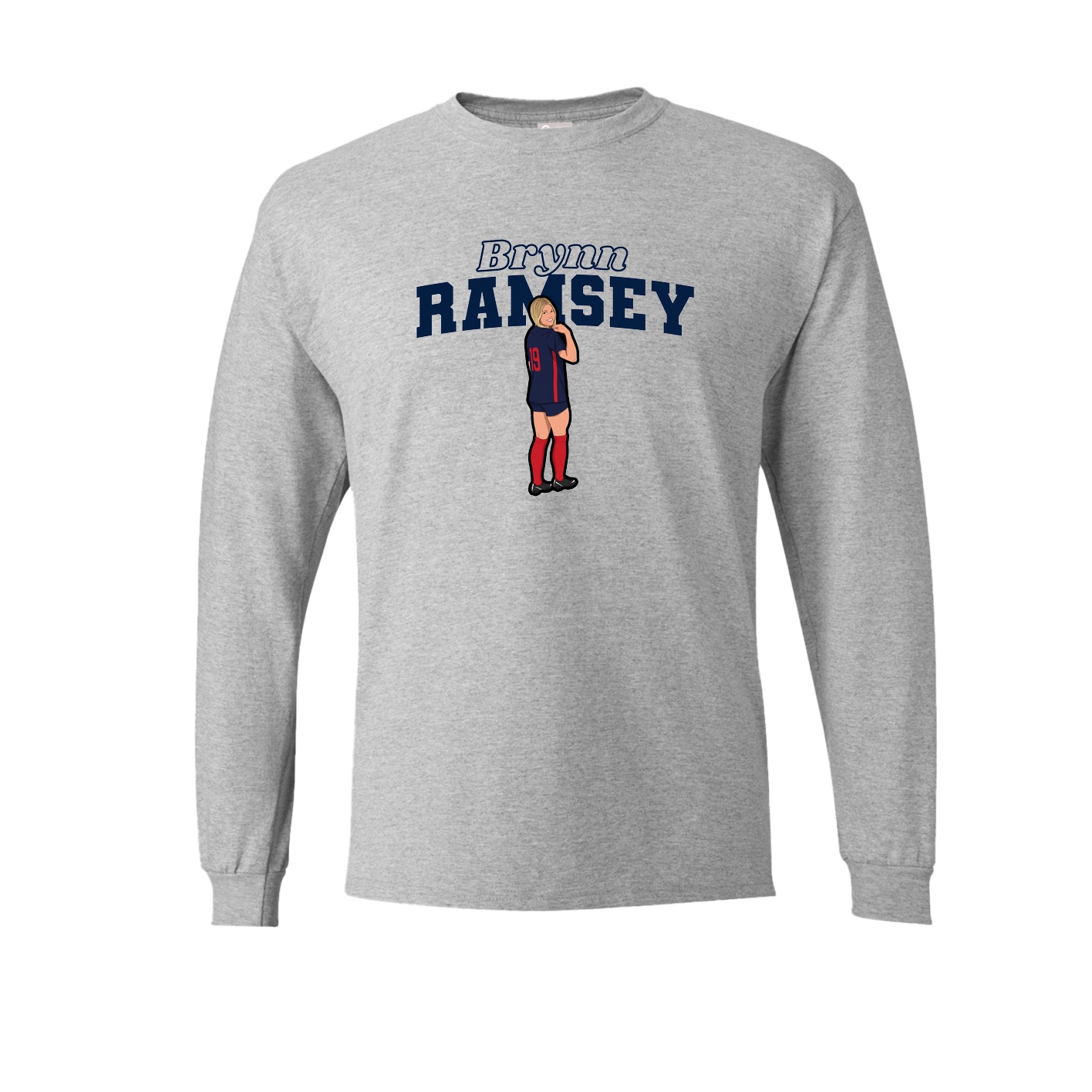 Long Sleeve Tee — Name Arch in Grey