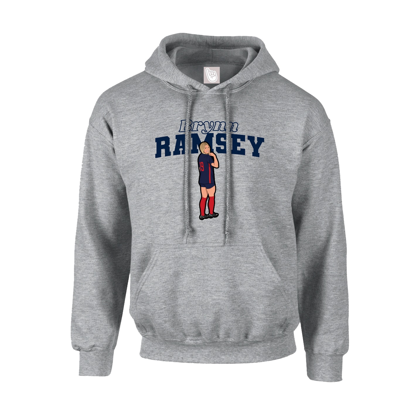 Youth Hoodie — Name Arch in Grey