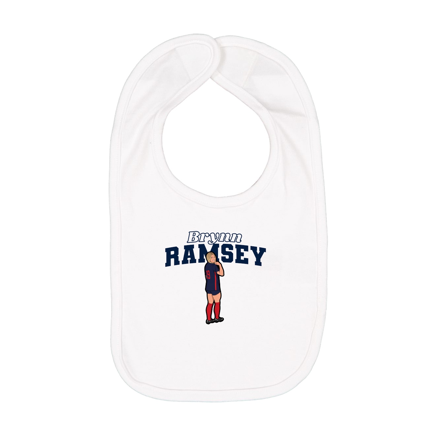 Infant Bib — Name Arch in White