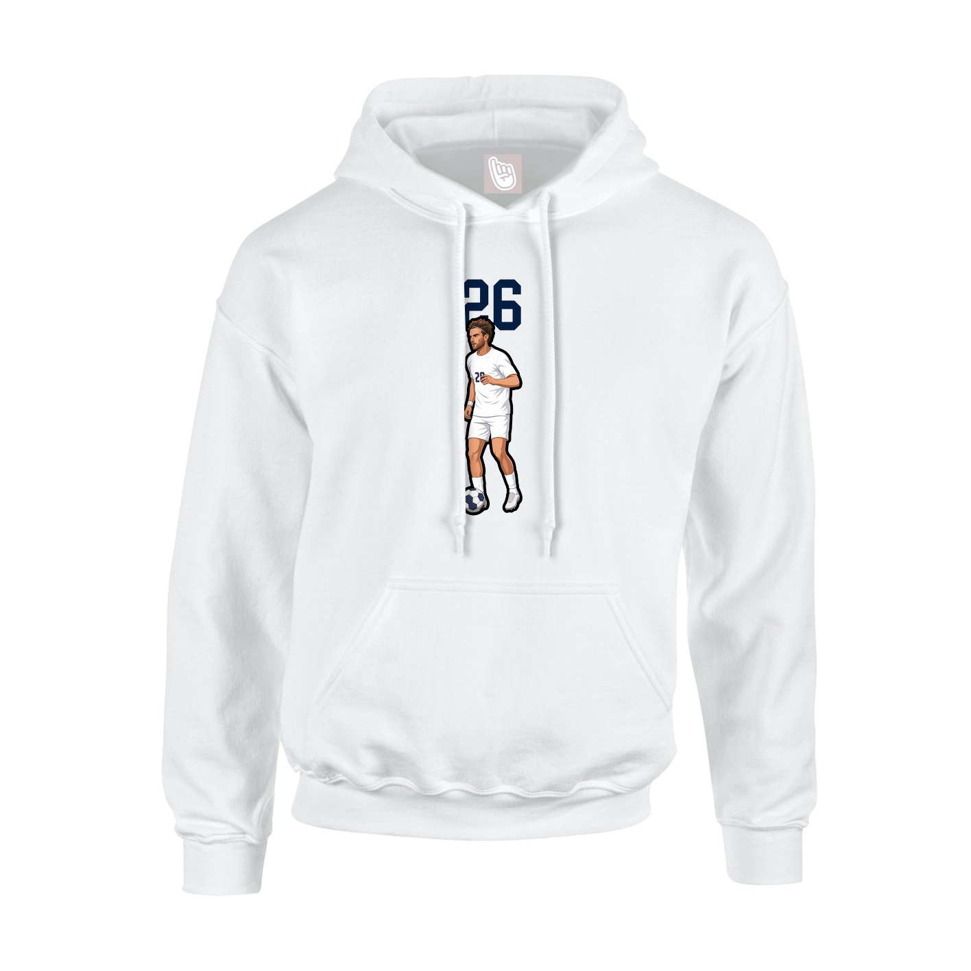 Youth Hoodie — Number Top in White