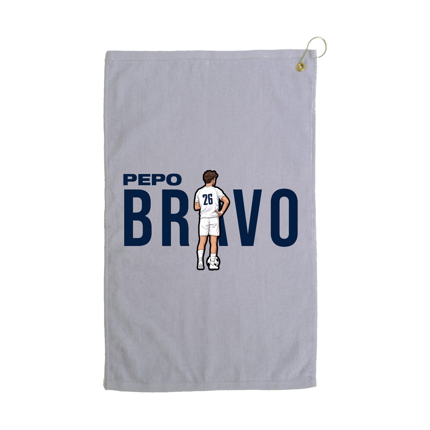 Golf Towel — Player Name in Grey