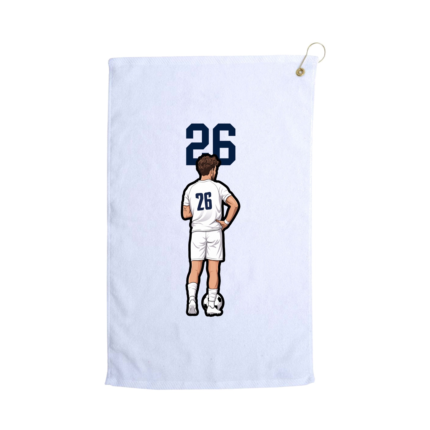 Golf Towel — Number Top in White