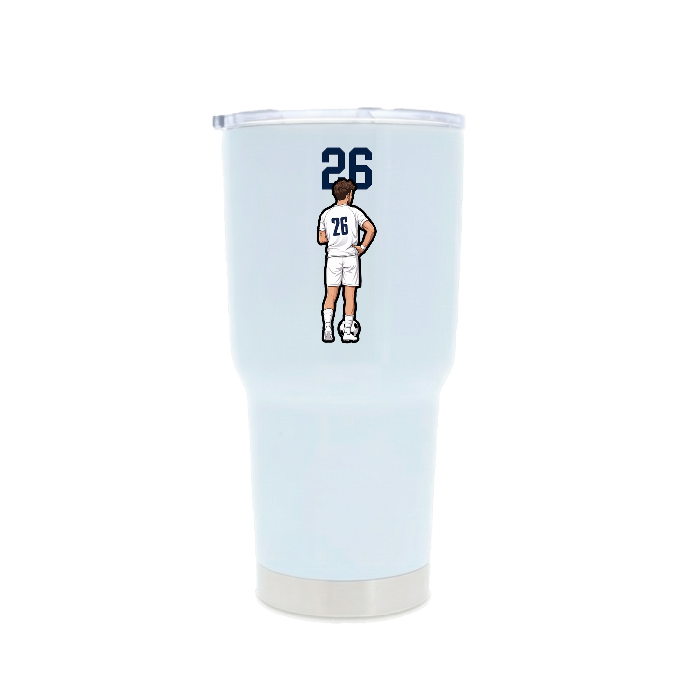 30oz Stainless Steel Tumbler — Number Top in White