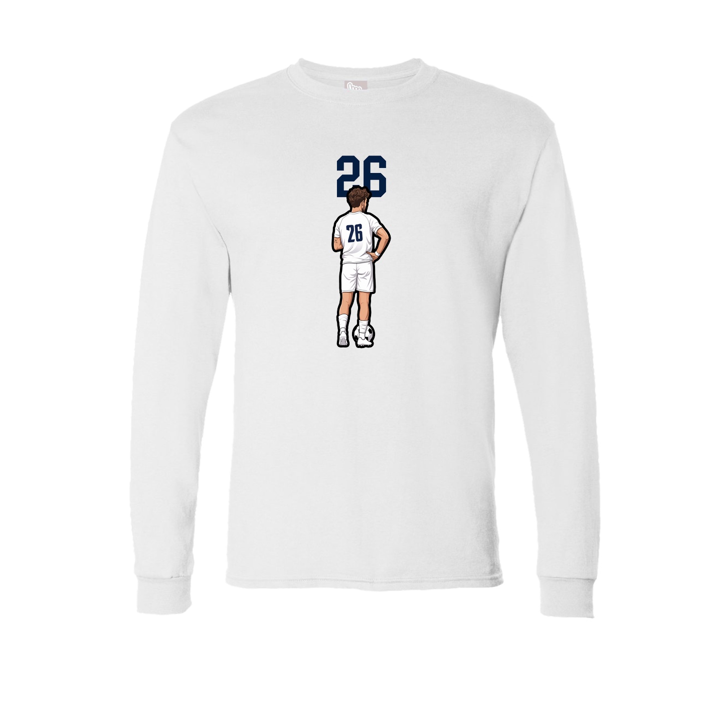 Long Sleeve Tee — Number Top in White