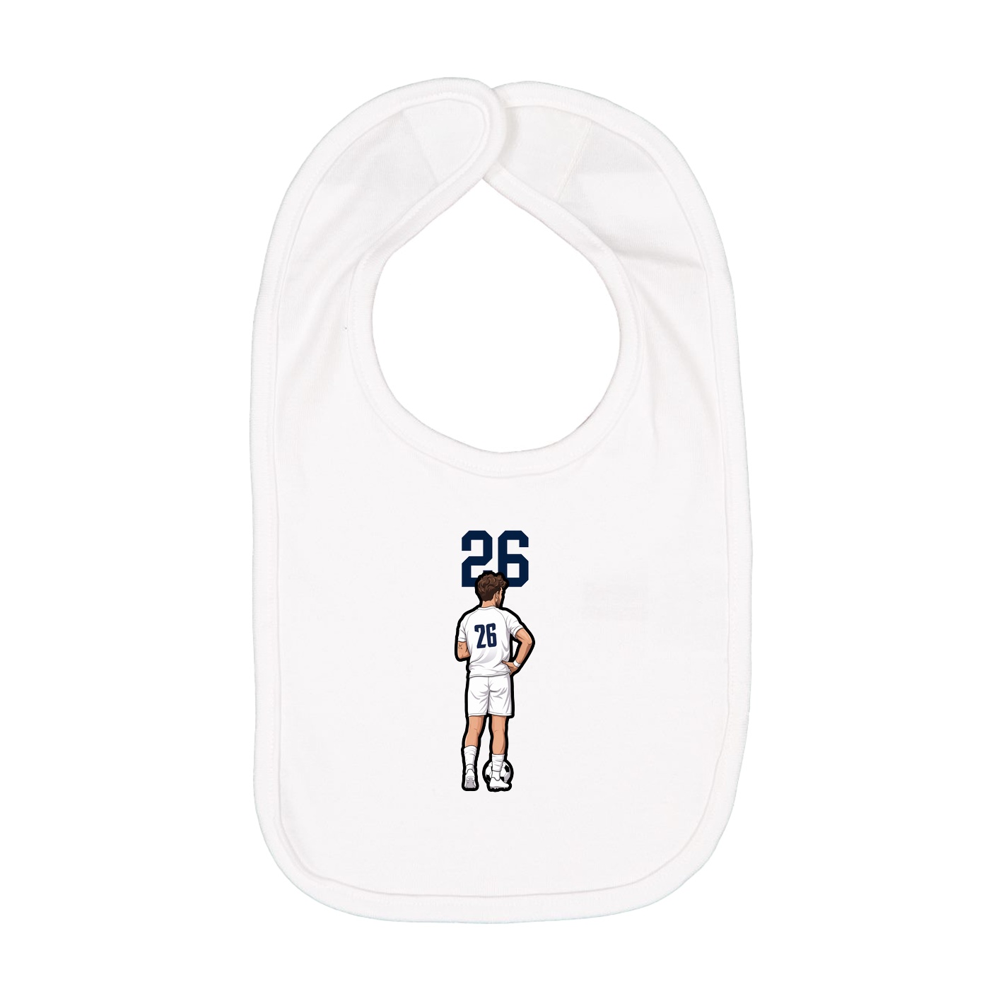 Infant Bib — Number Top in White