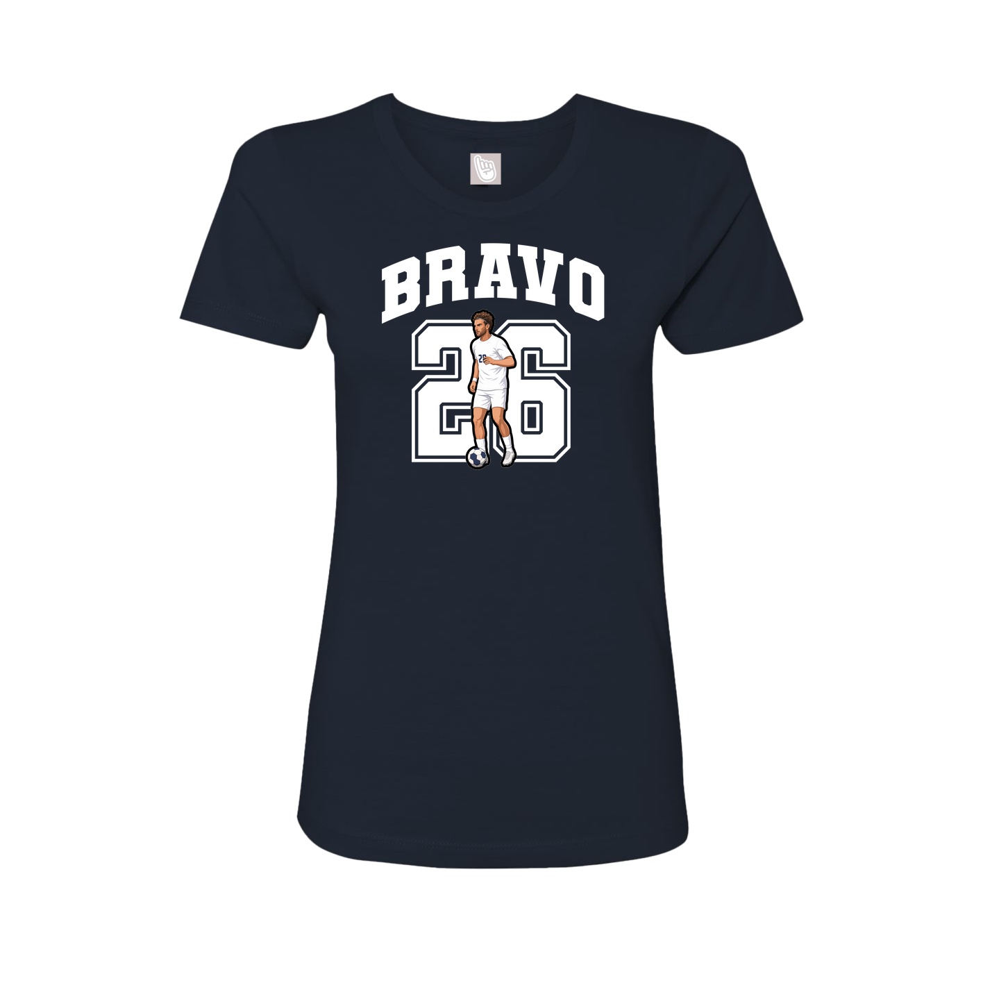 Fitted Women's Tee — Number in Navy
