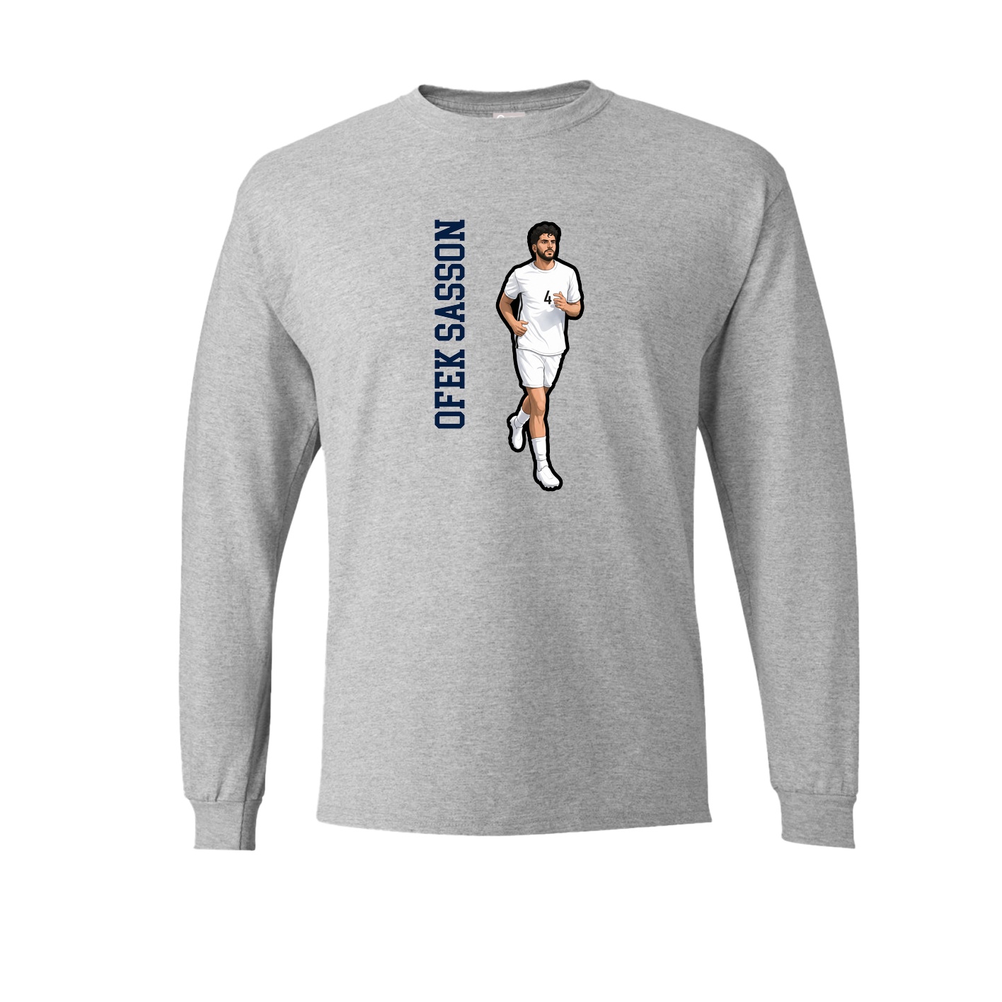Long Sleeve Tee — Name Vertical in Grey